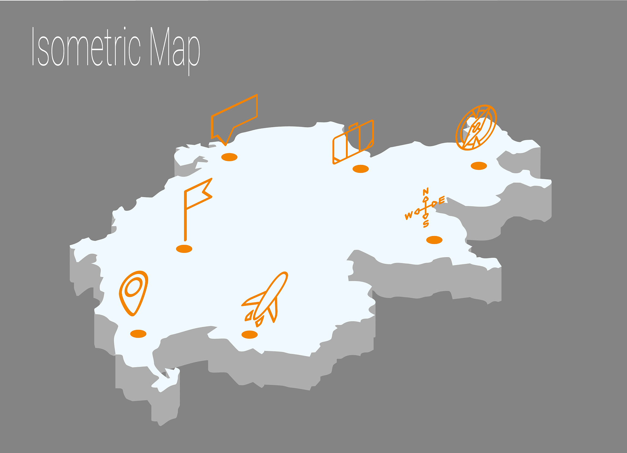 map switzerland isometric concept