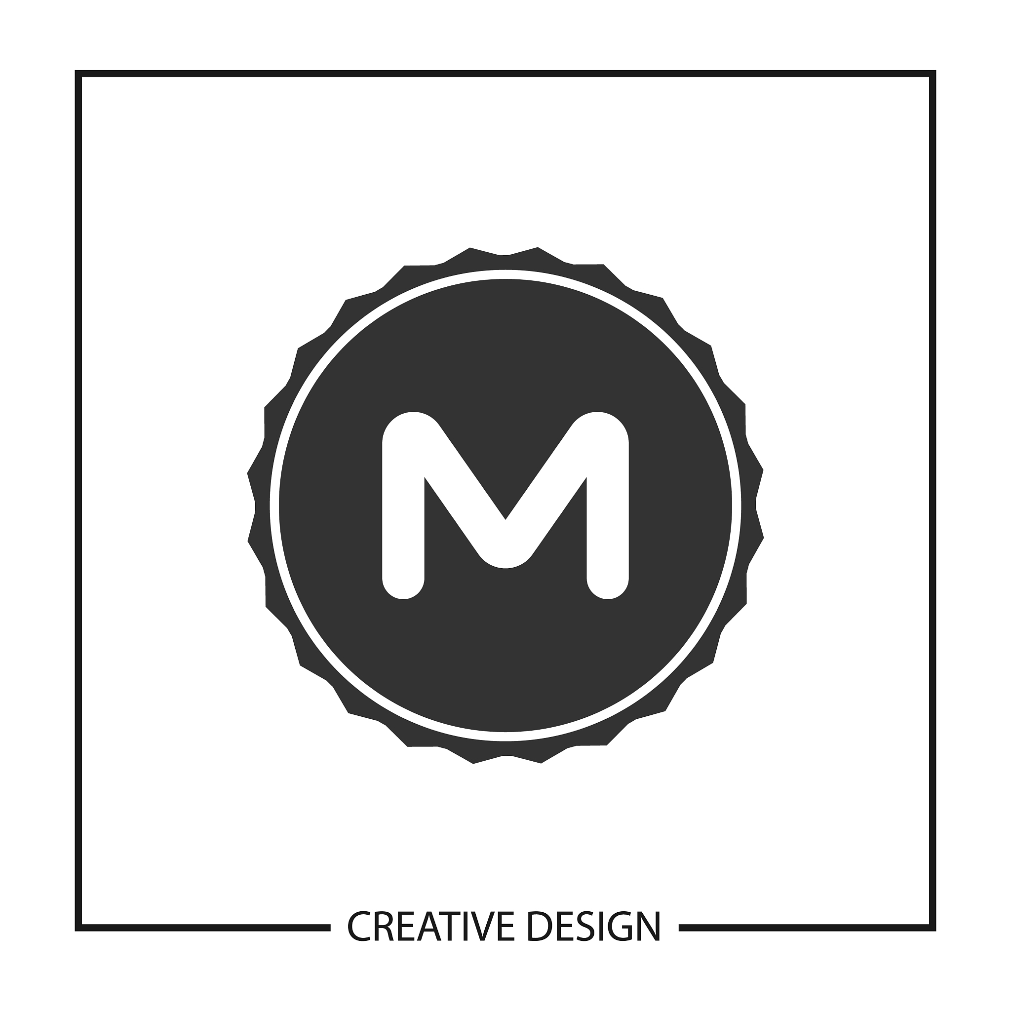 initial letter m logo template design