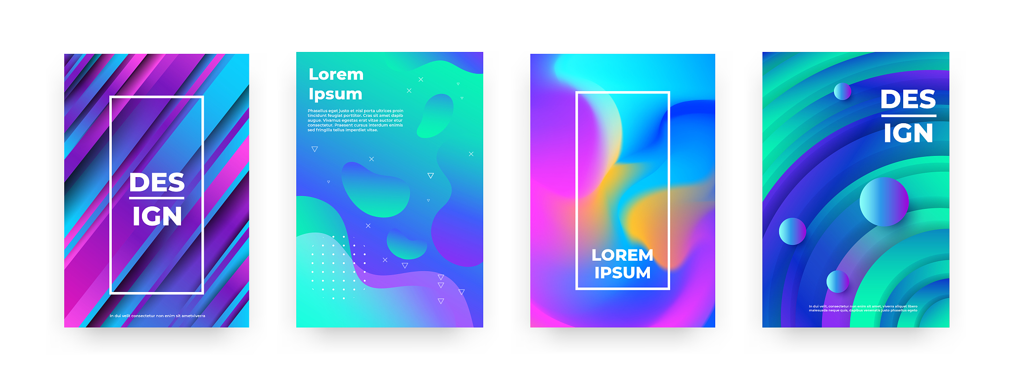 abstract posters. trendy minimal gradient banners with simple ge