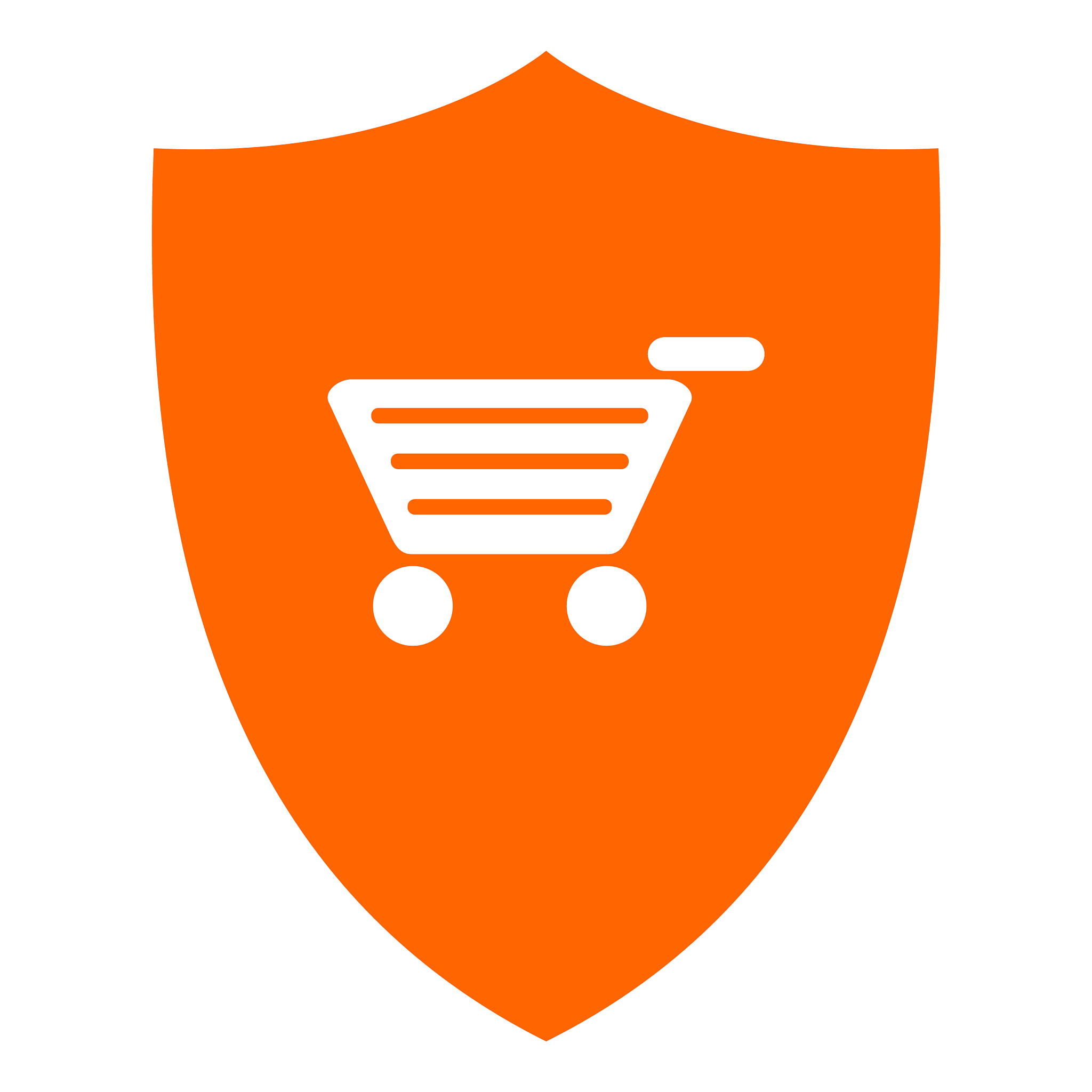 shopping cart and shield