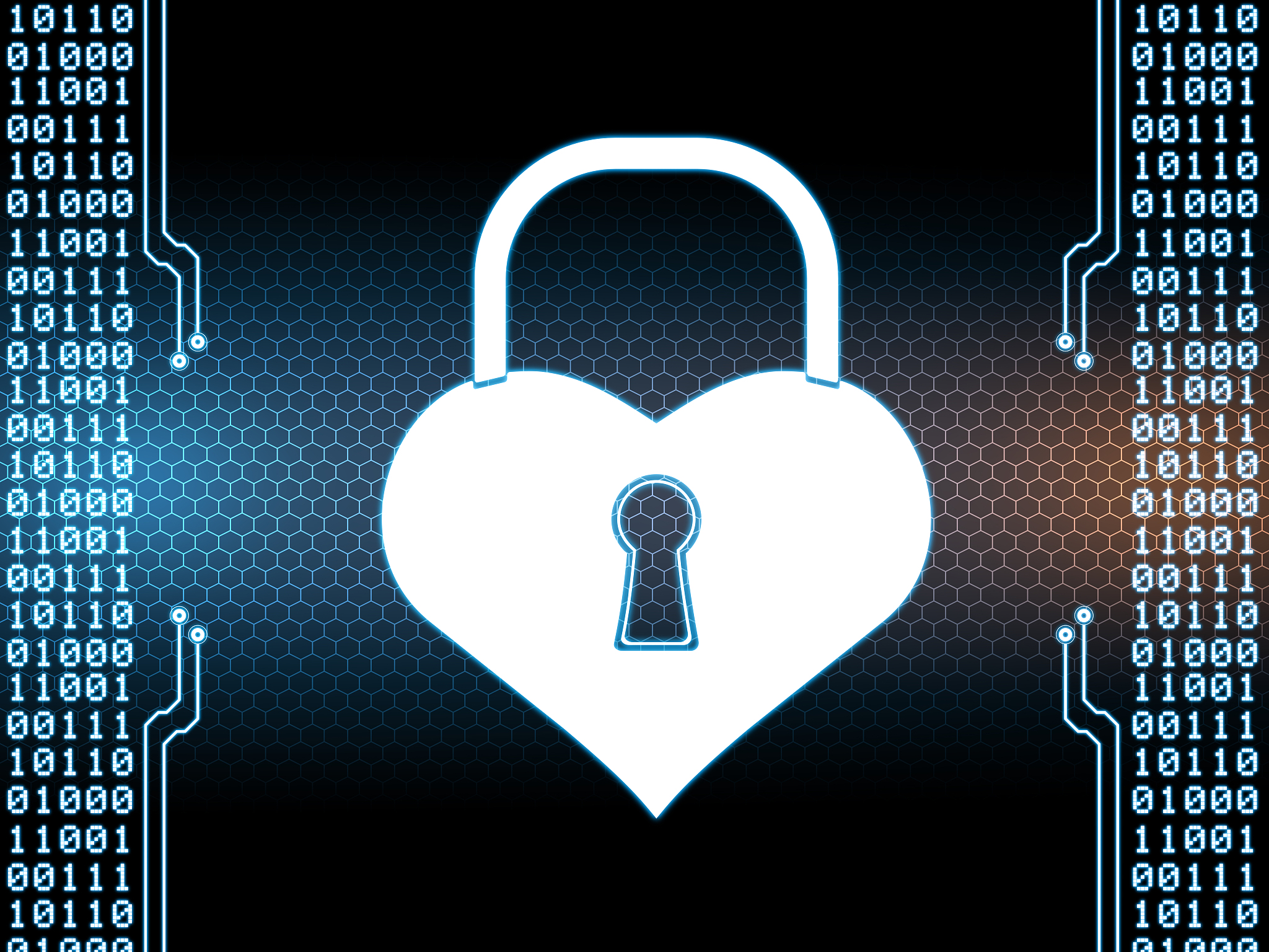 love heart lock security