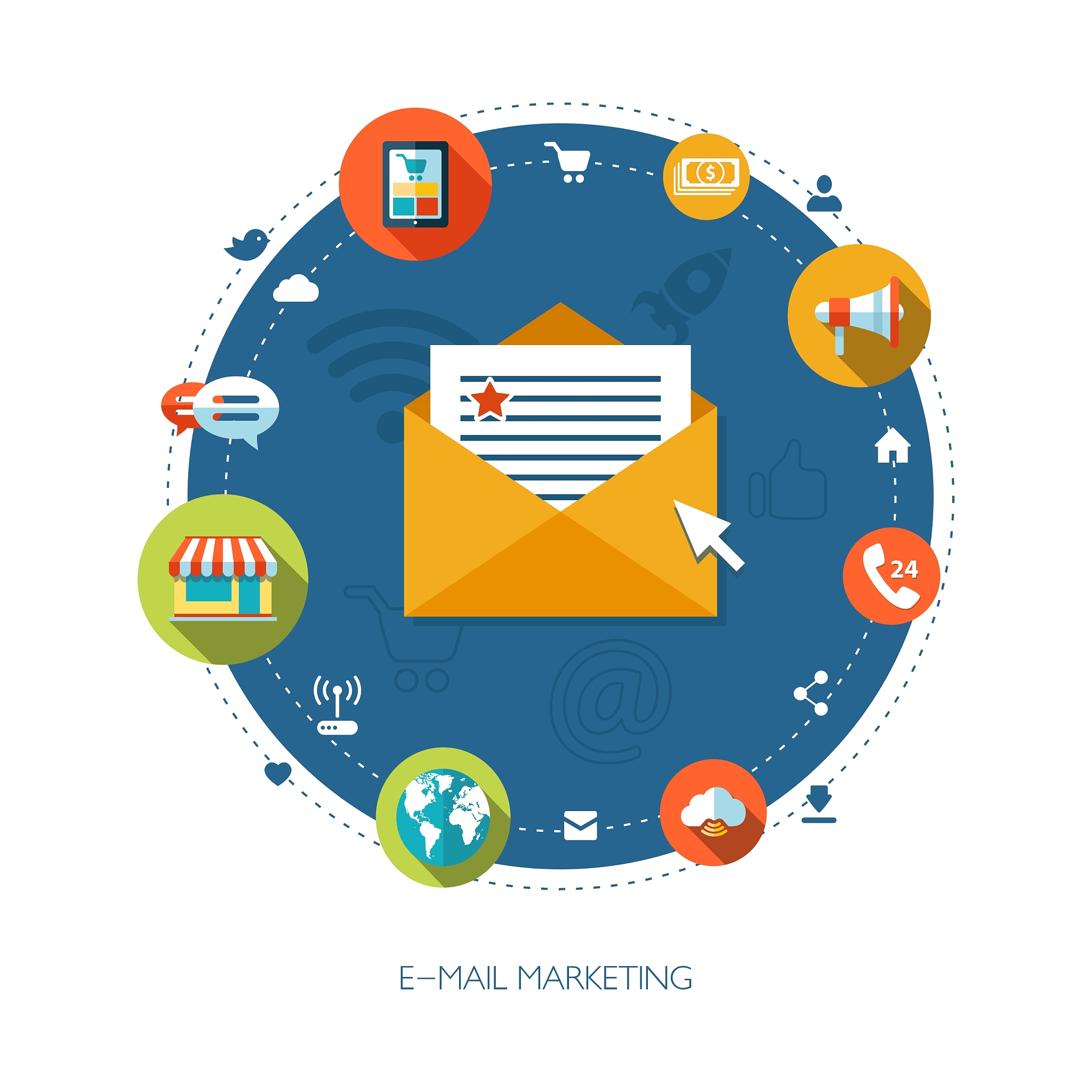 flat design business marketing composition