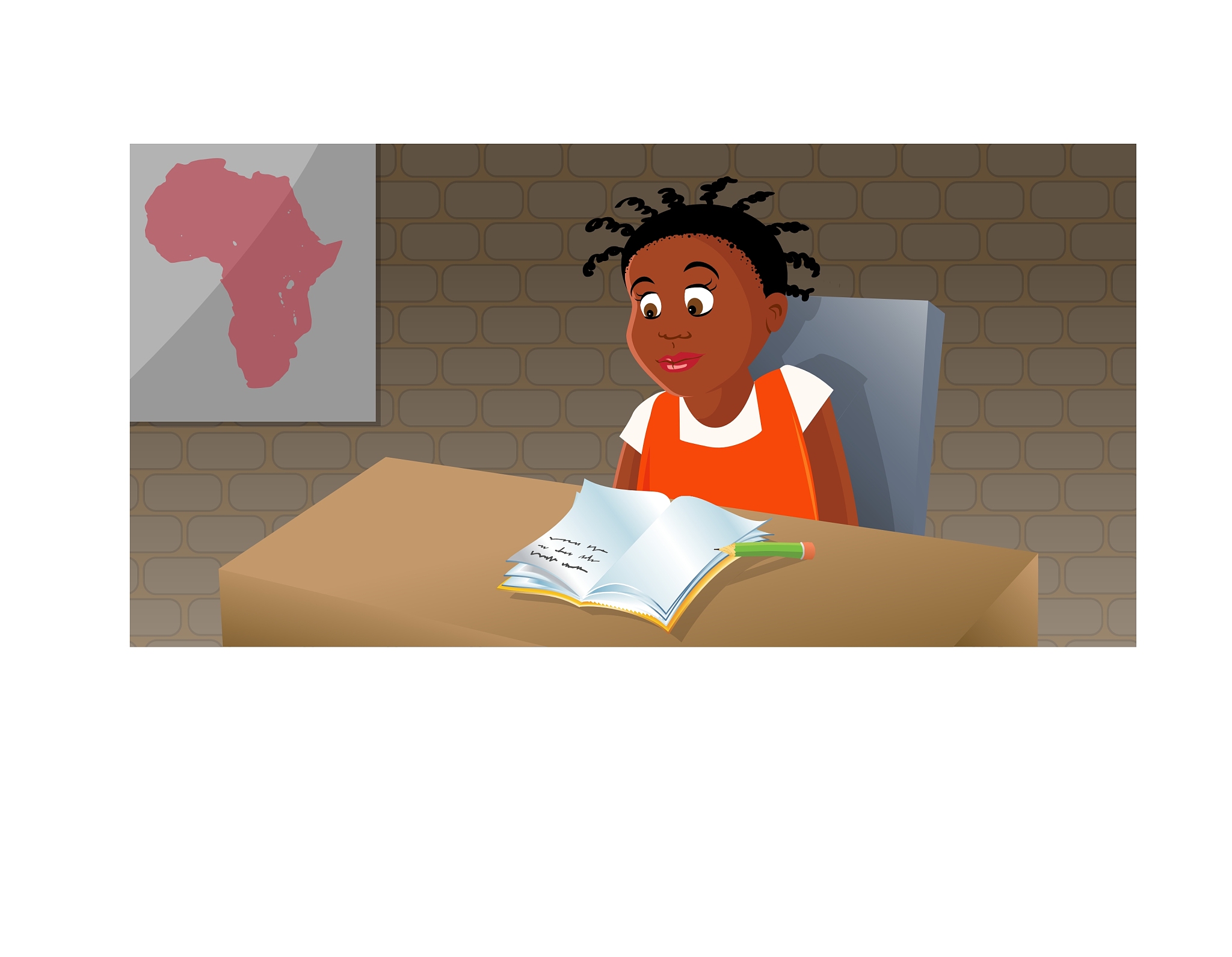 girl reading a book