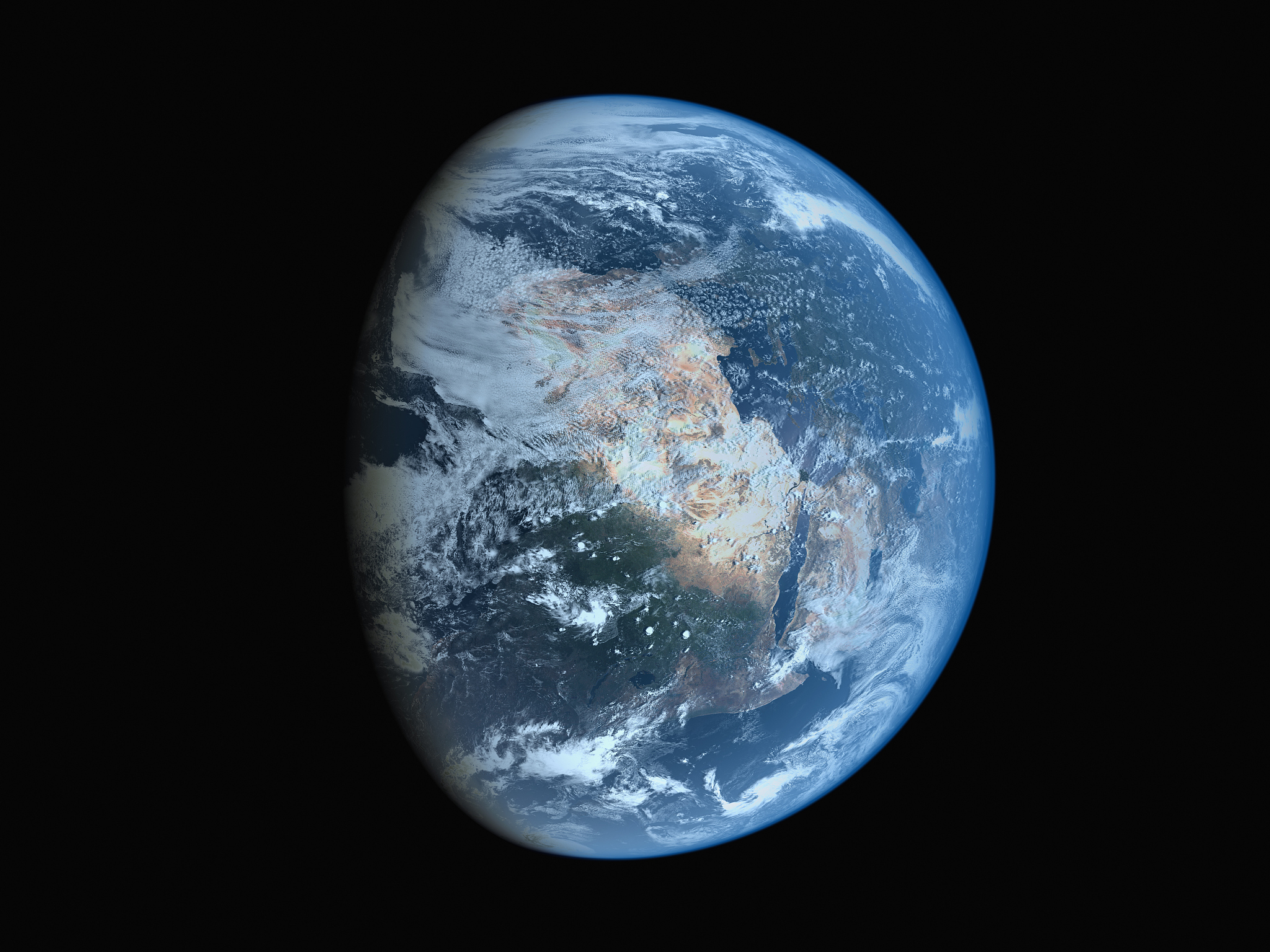 satellite view of the earth partly in shadow