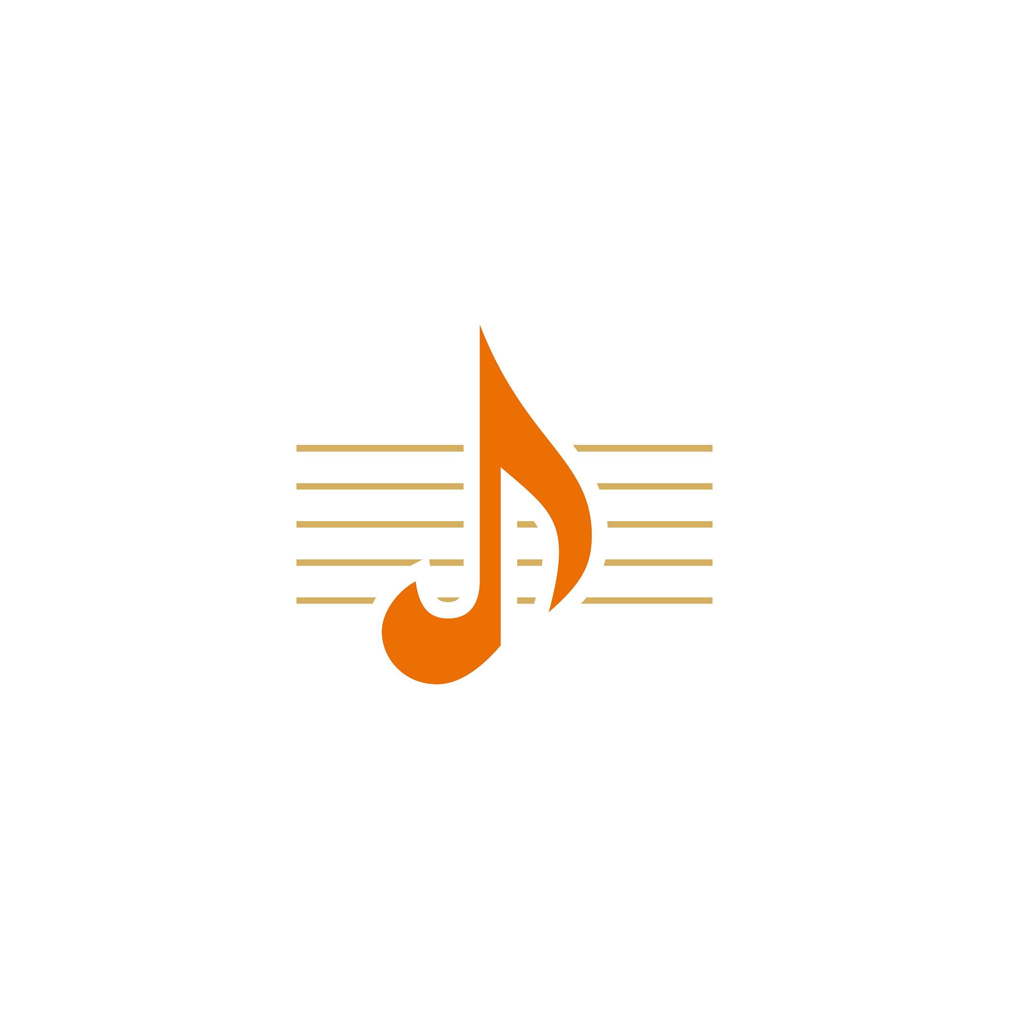 music note line design logo
