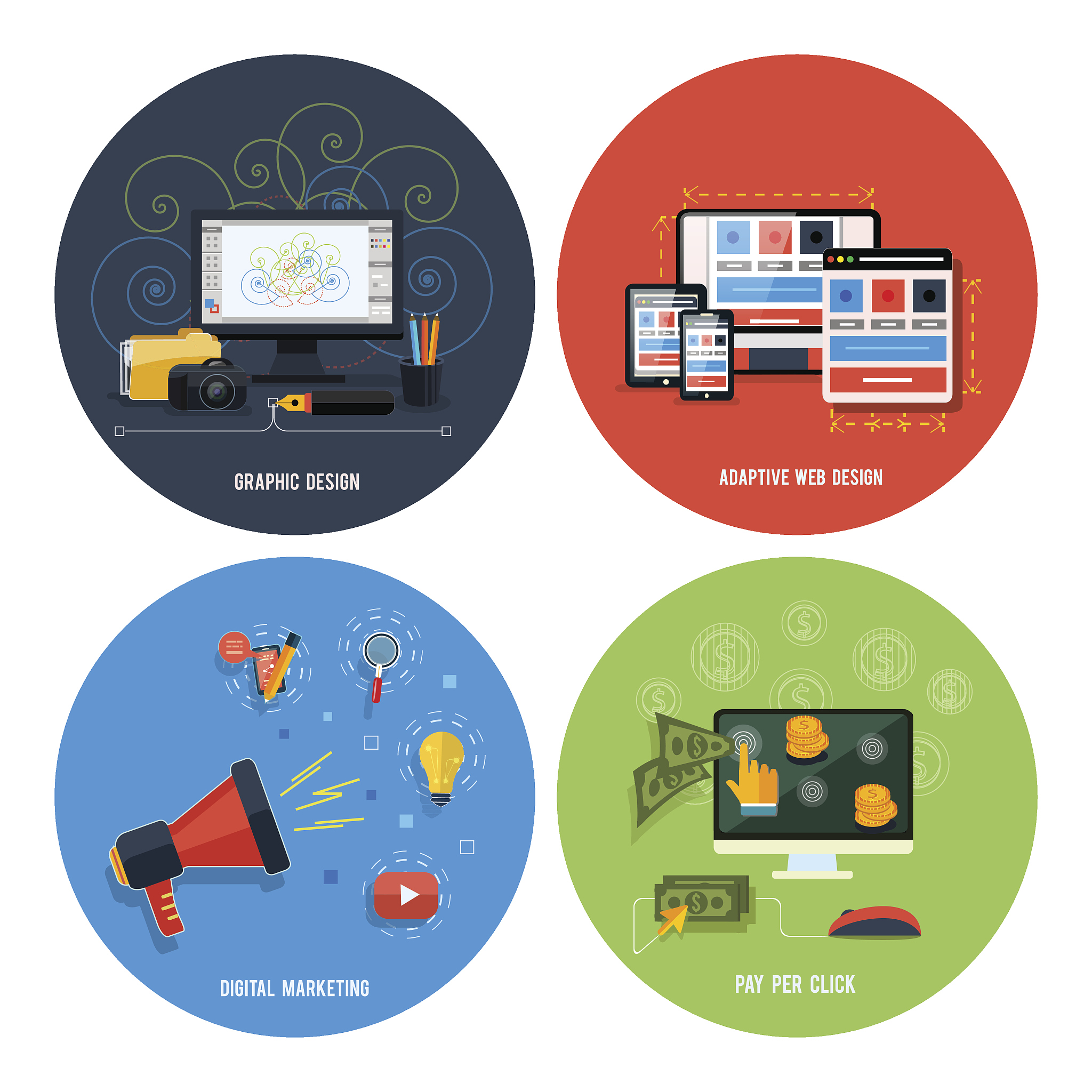icons for web design, seo, social media