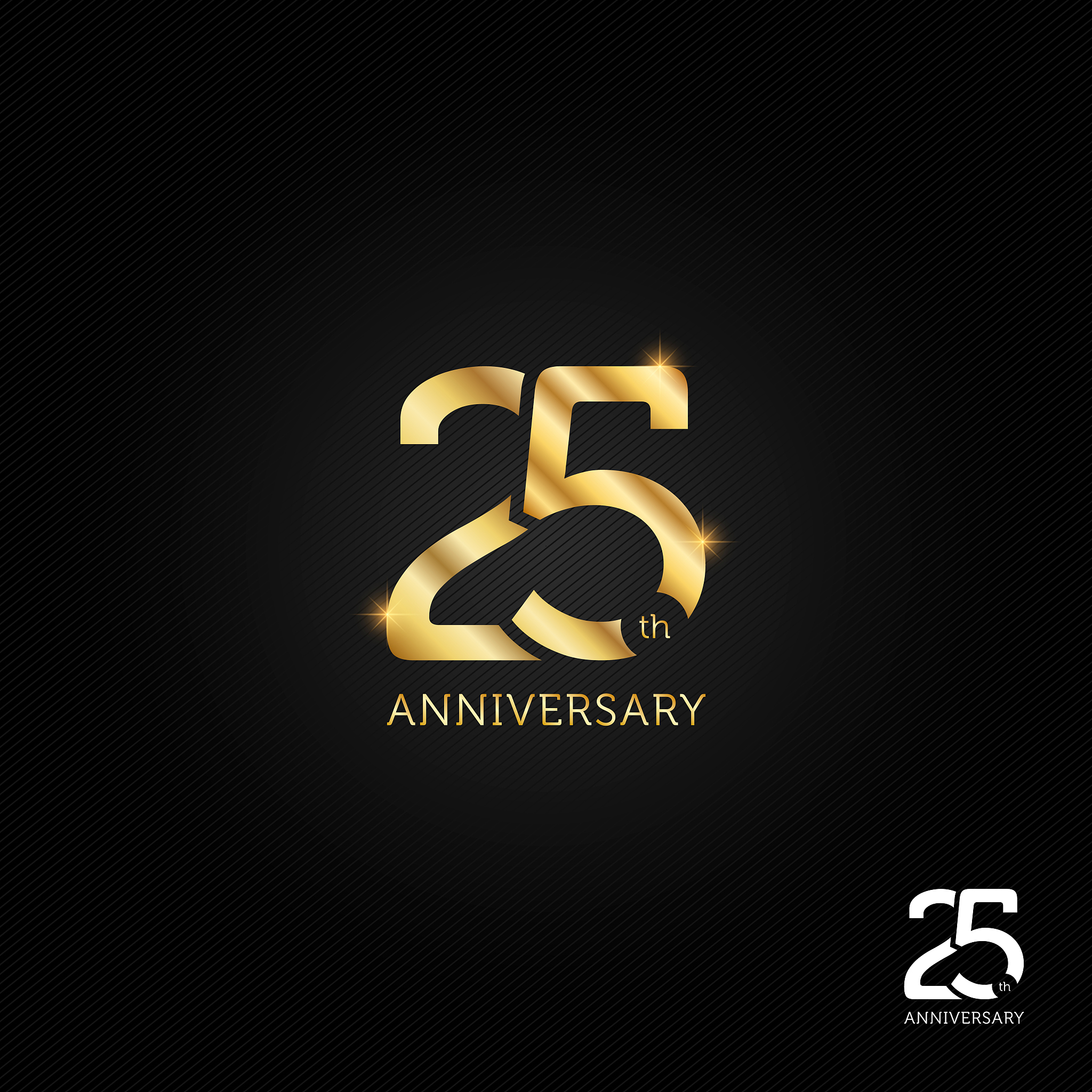 25 years anniversary logo, icon and symbol vector illustration
