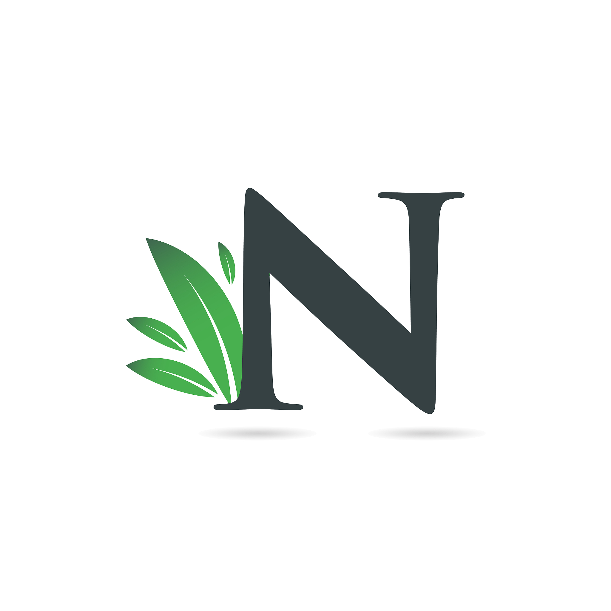 initial letter n leaf logo