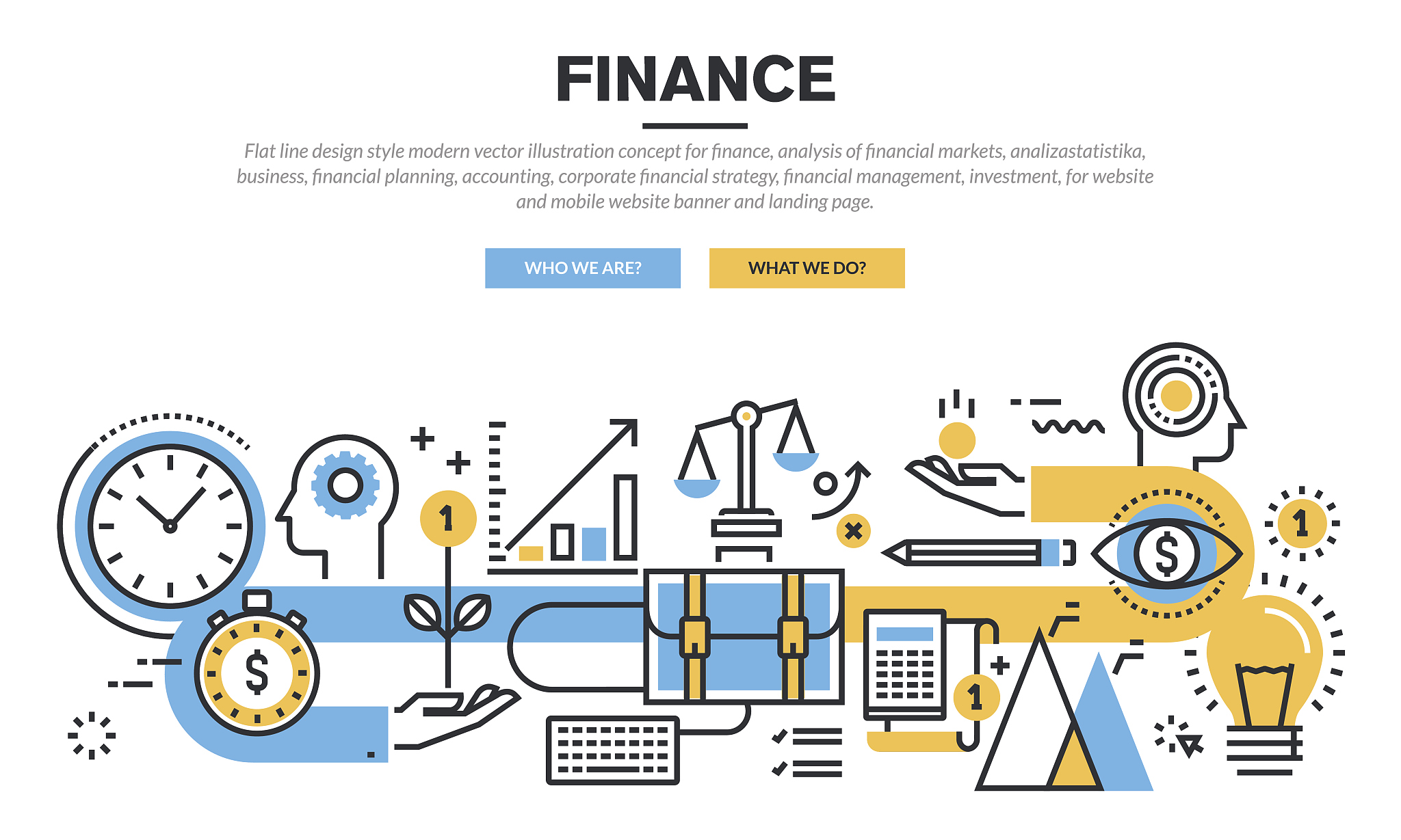 flat line design concept for finance