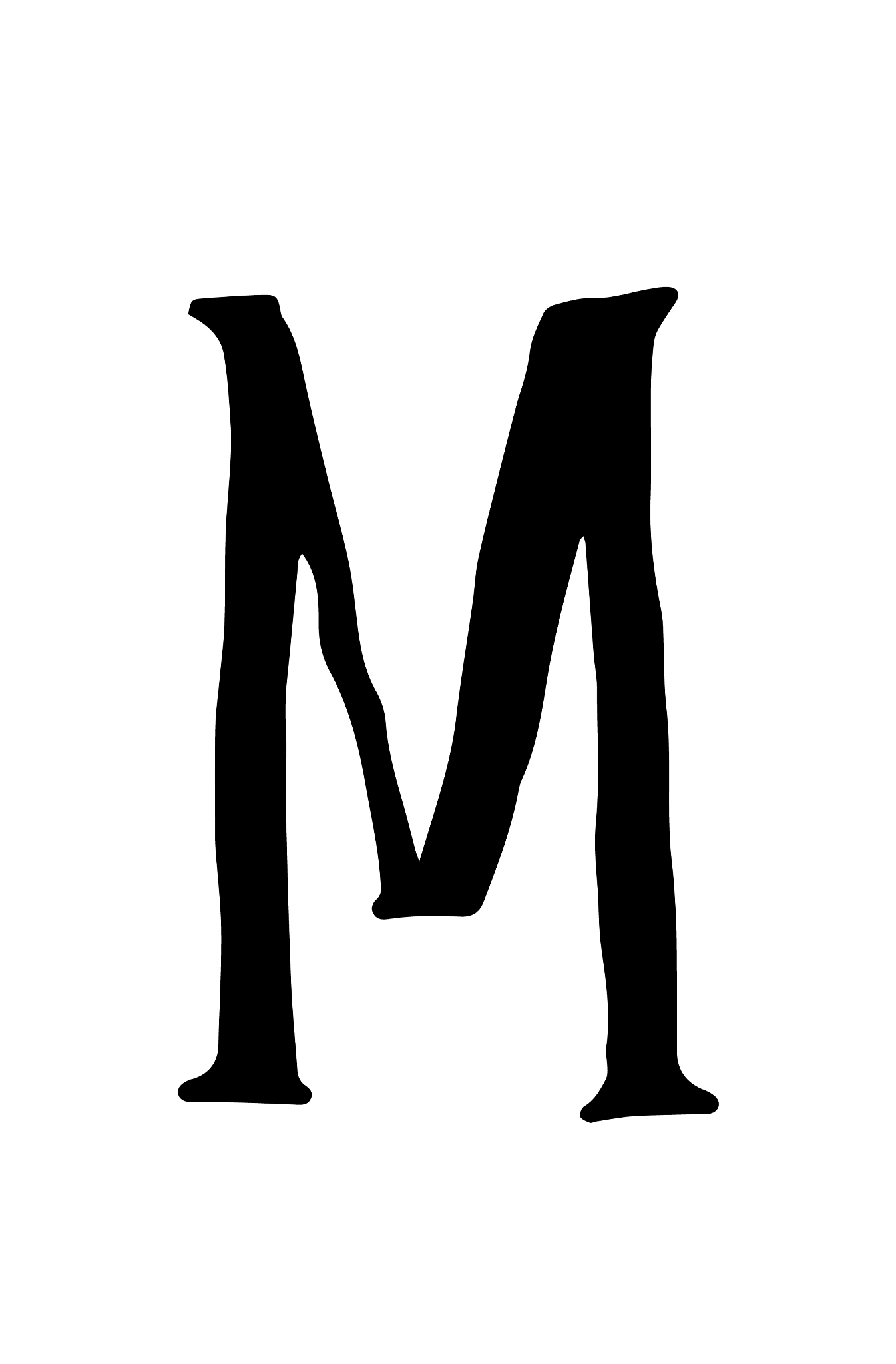 bumpy elongated font capital letter uneven font