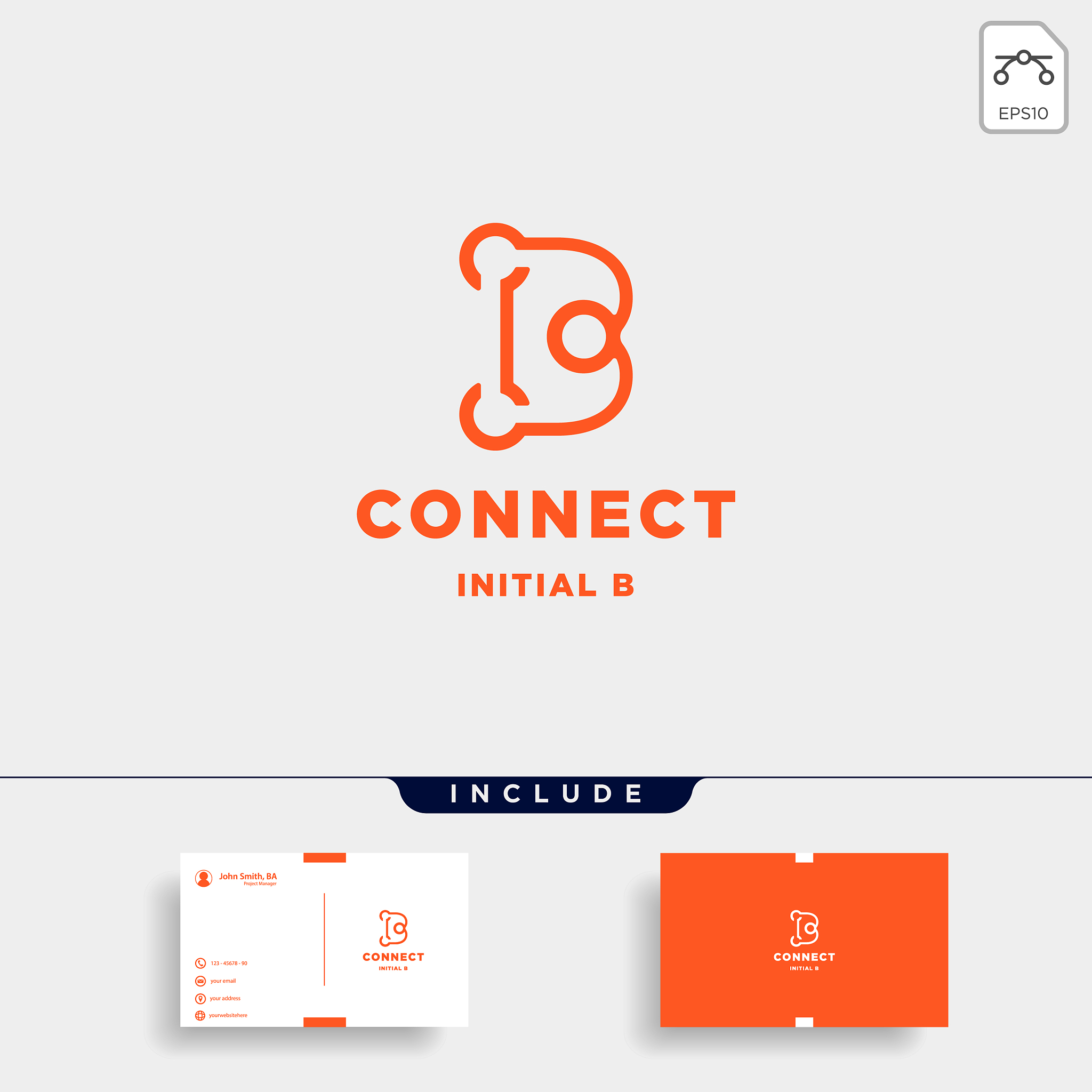 initial b connection logo design technology