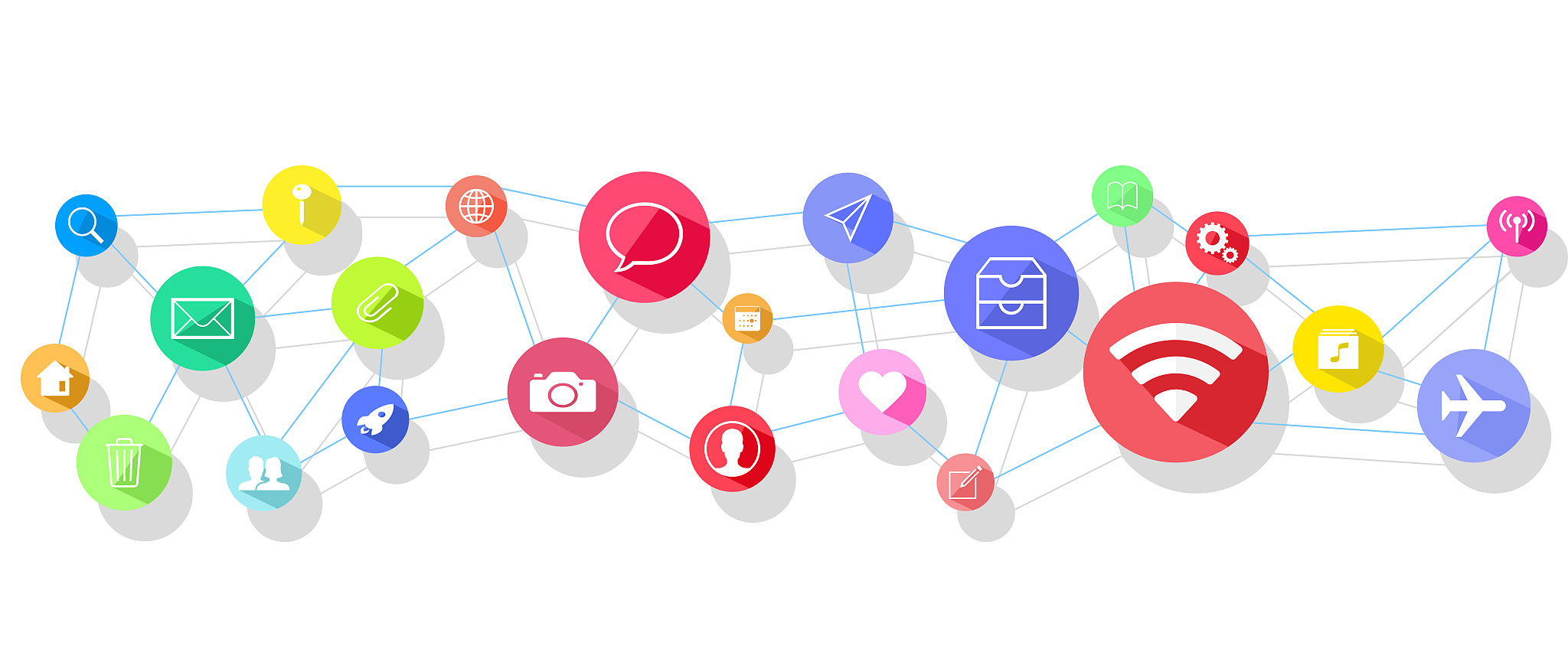 social media concept for web page banner presentation.communicat