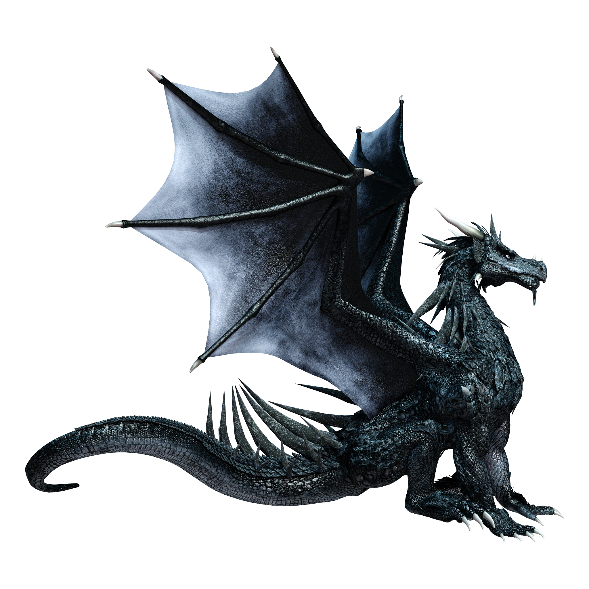 3d illustration fantasy dragon on white