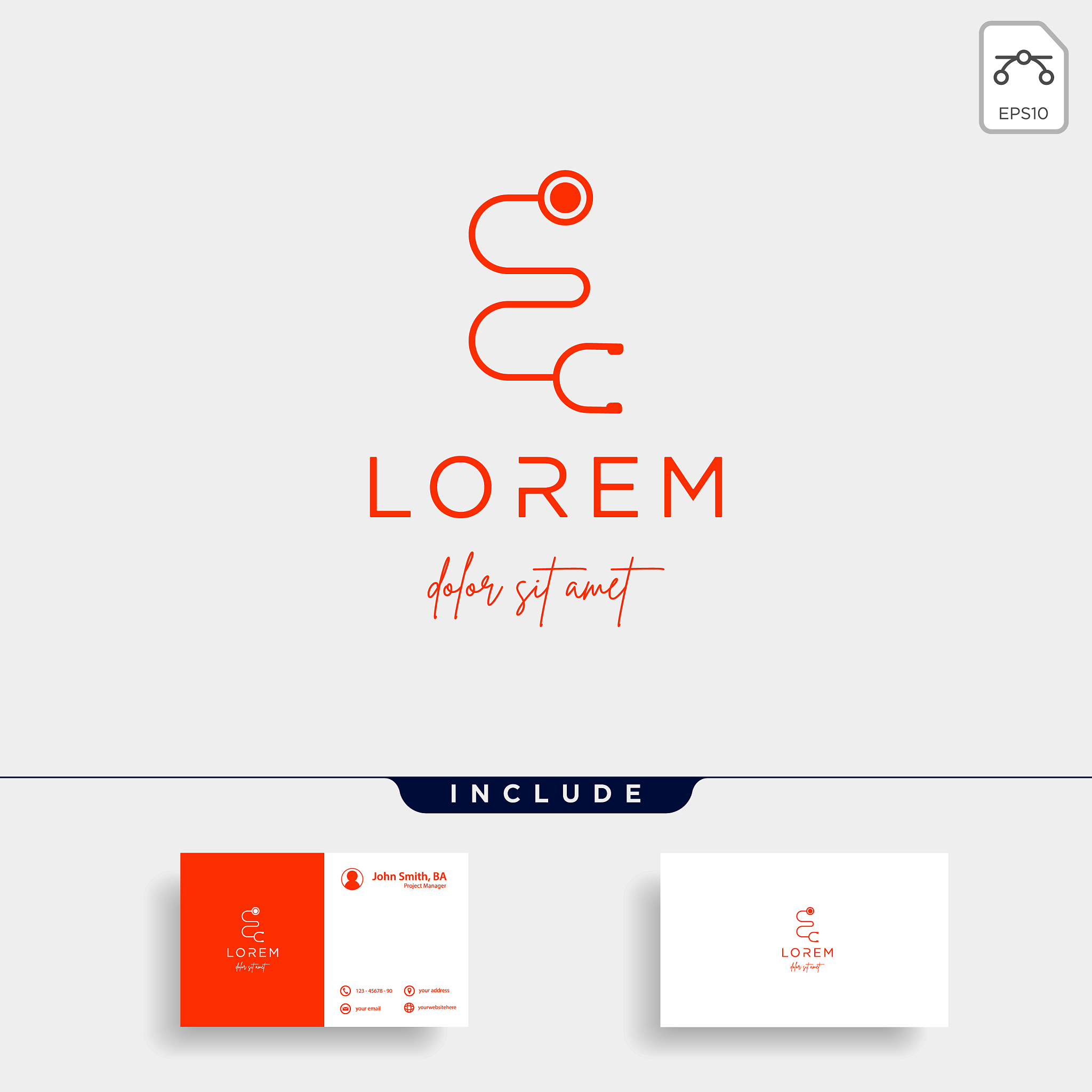 stethoscope e letter logo design icon