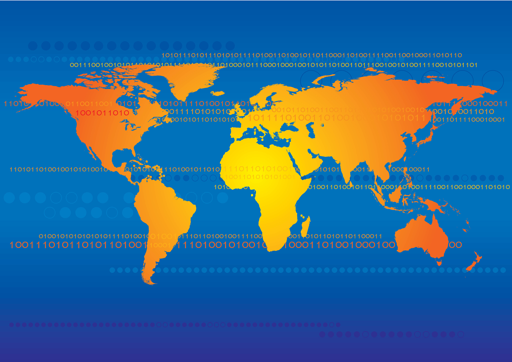 world map binary technology