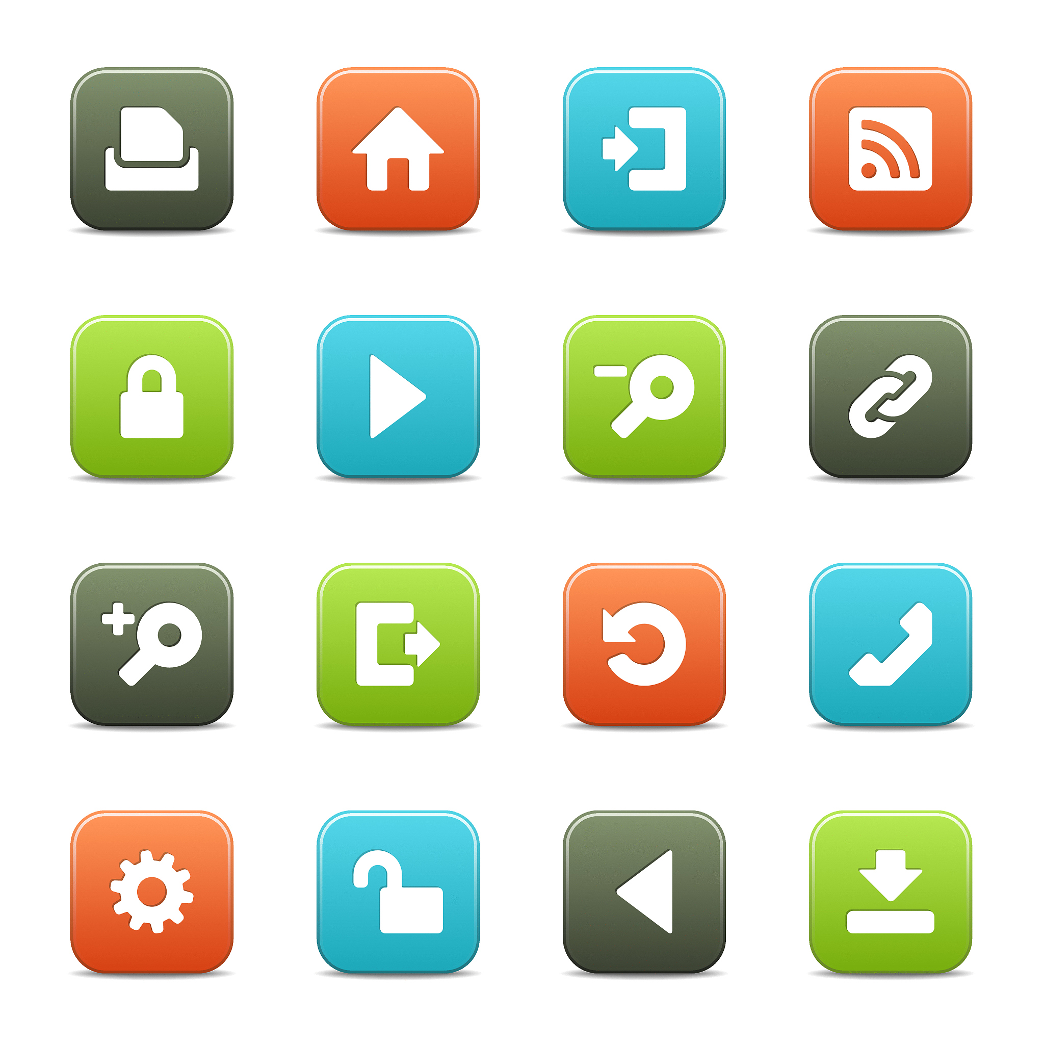 internet and toolbar icons