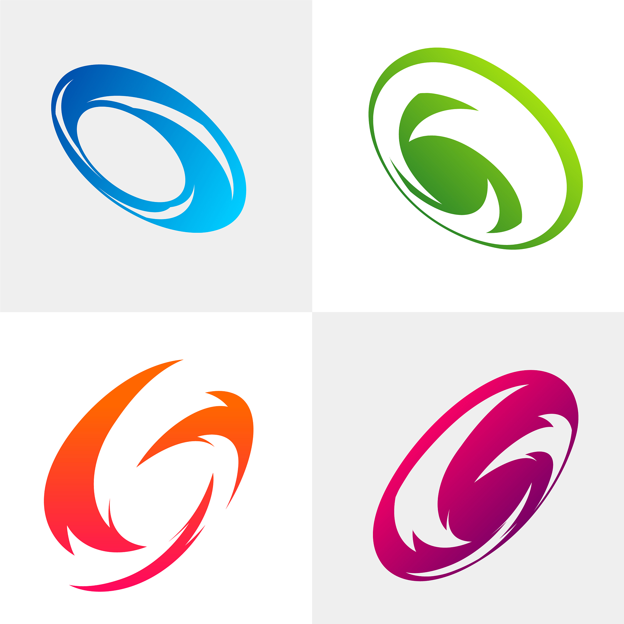 set turbine circle logo design concept vortex