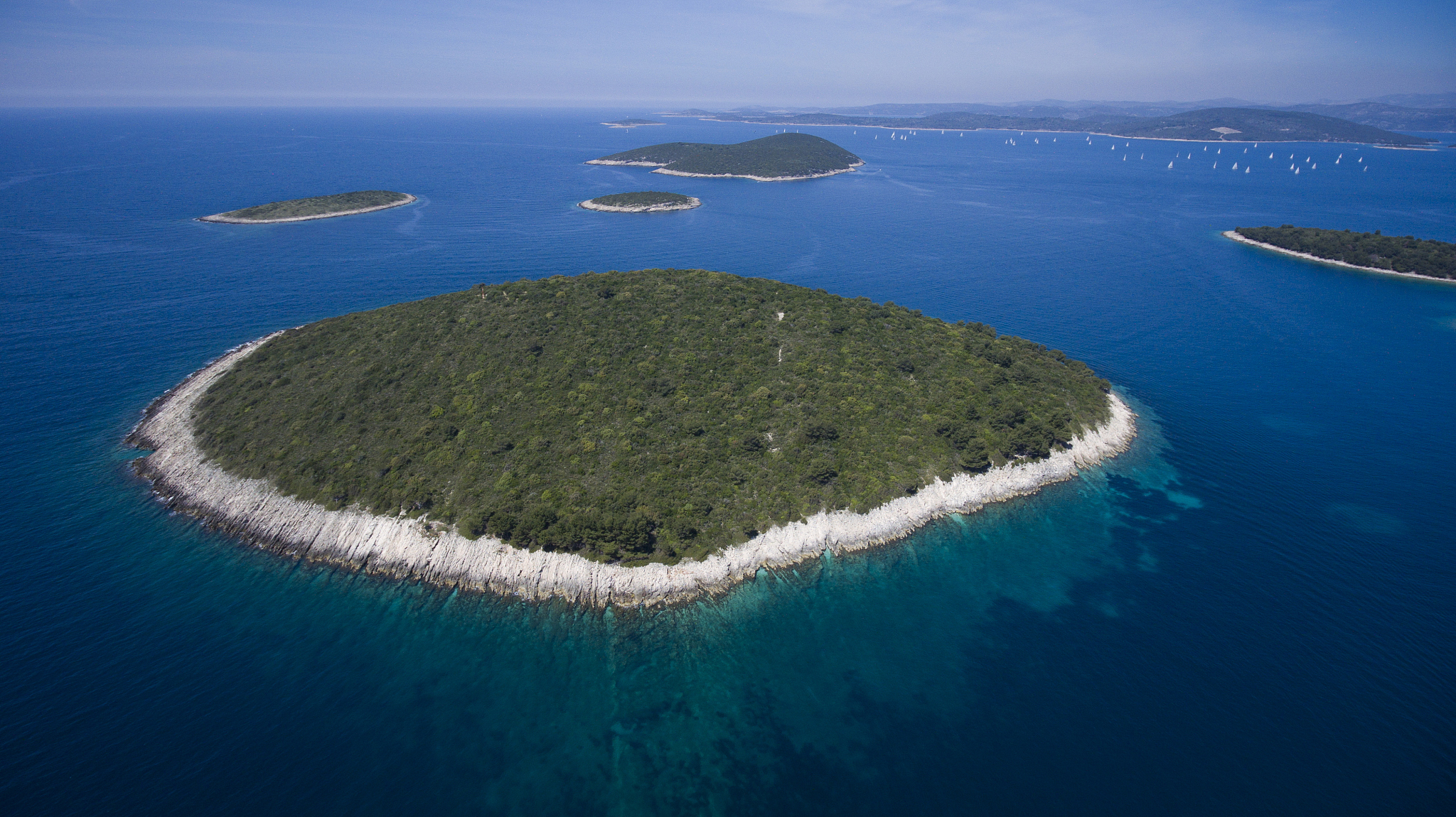 aerial of islands in adriatic sea