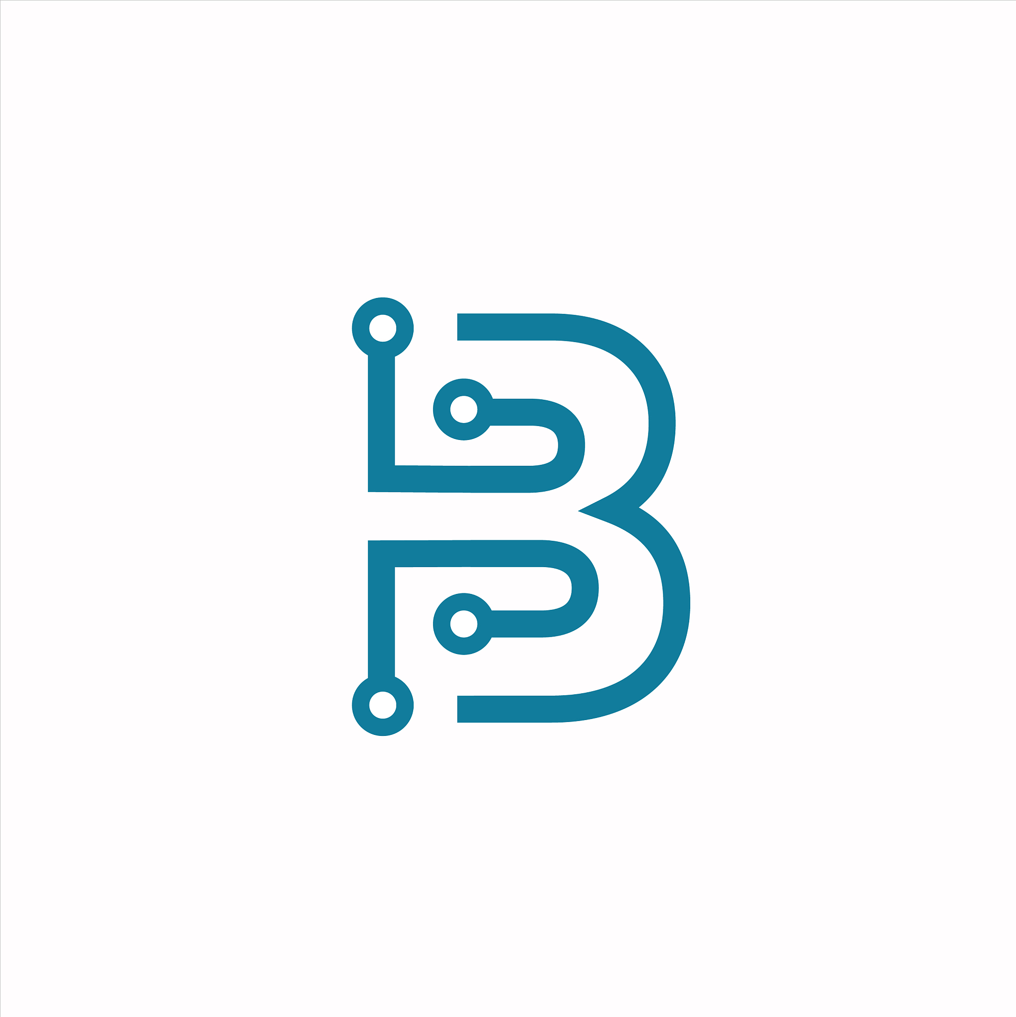 digital letter b technology logo design