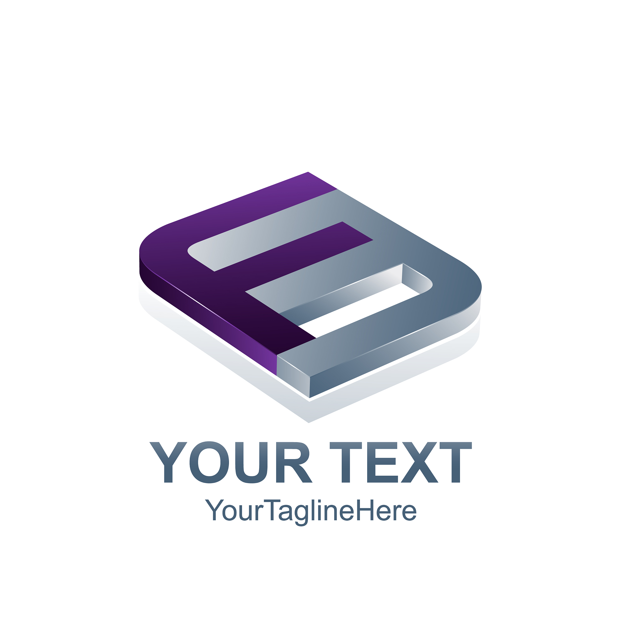 initial letter f logo template colored purple