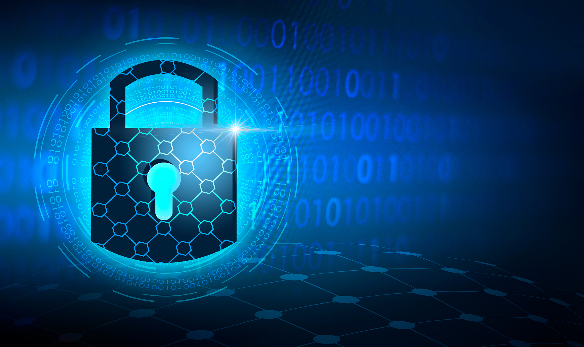 key lock security system abstract technology world digital link 