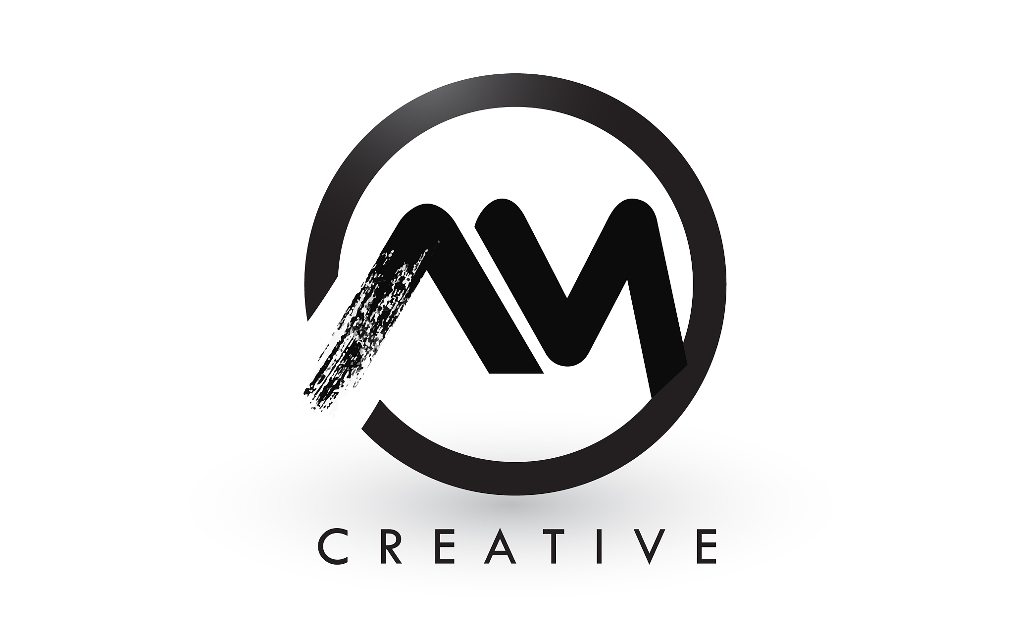 am brush letter logo design creative brushed