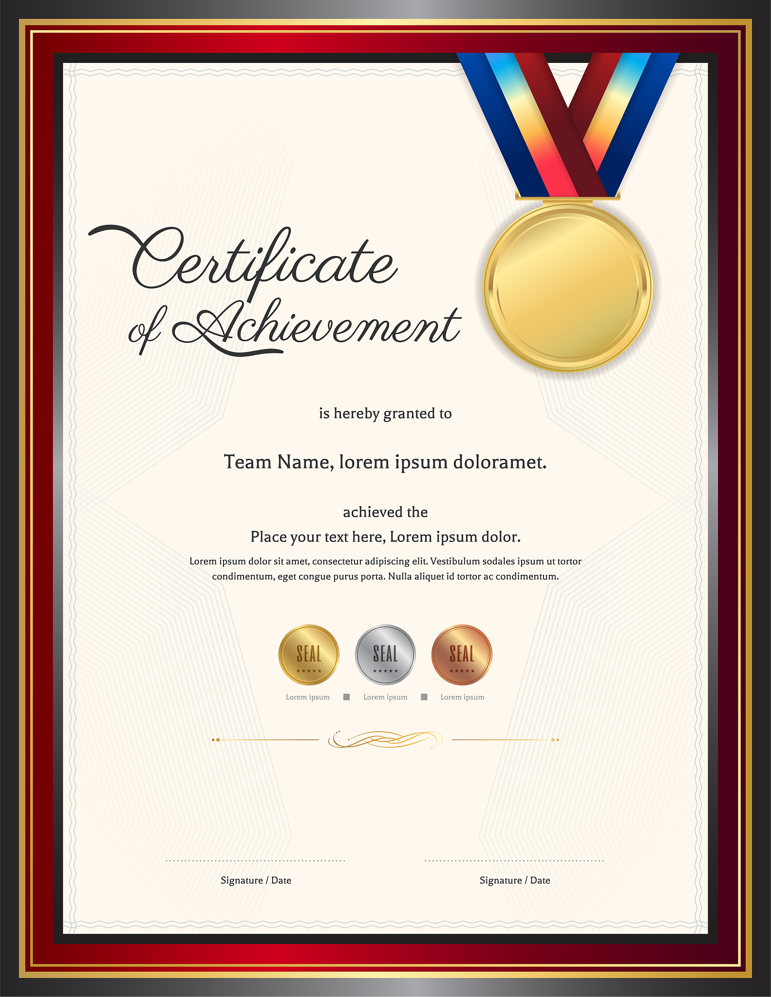 luxury certificate template with elegant border frame, diploma d