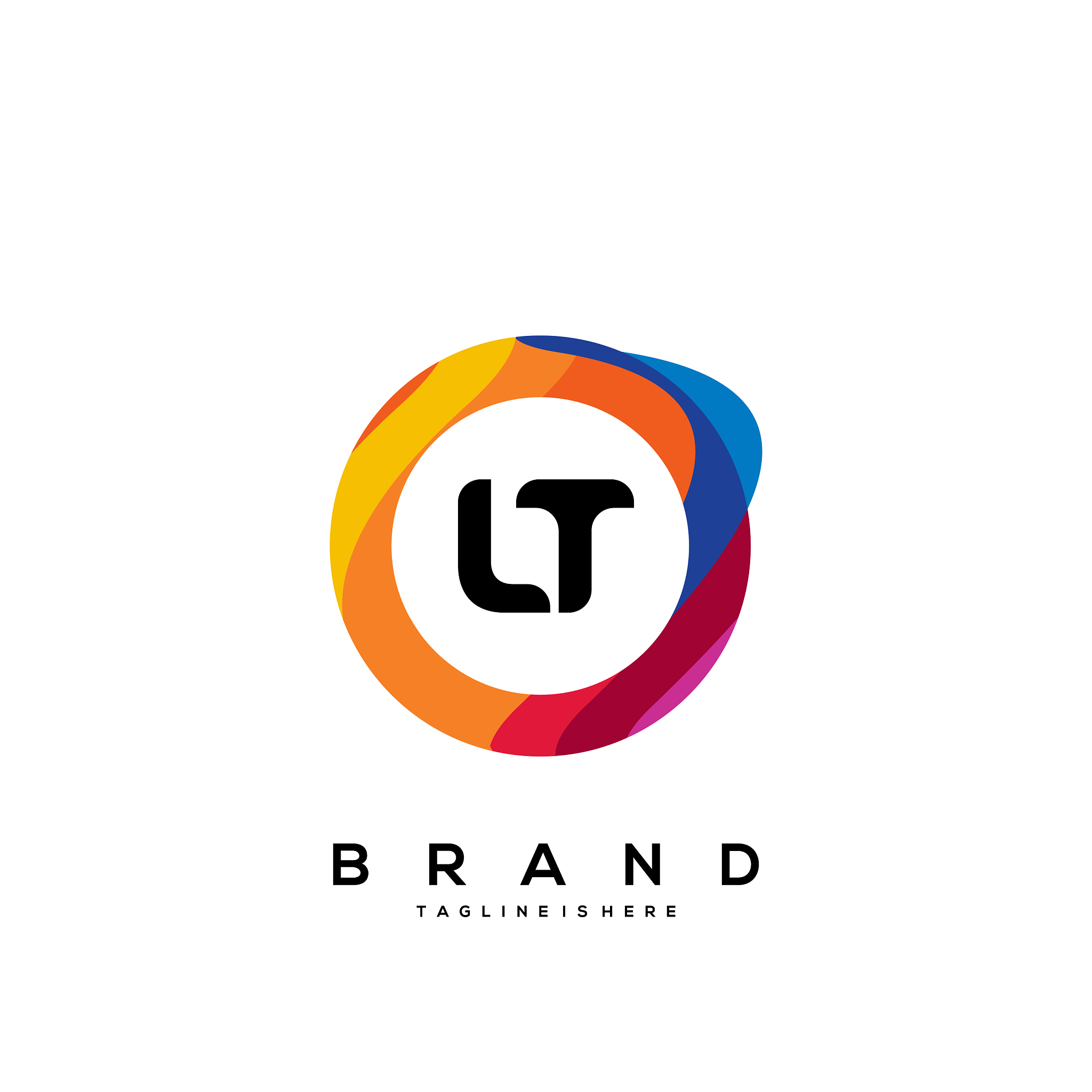 letter lt gradient color logo design