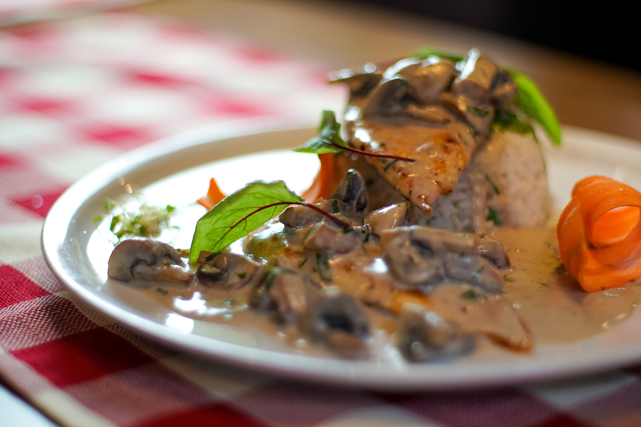 main course in a restaurant