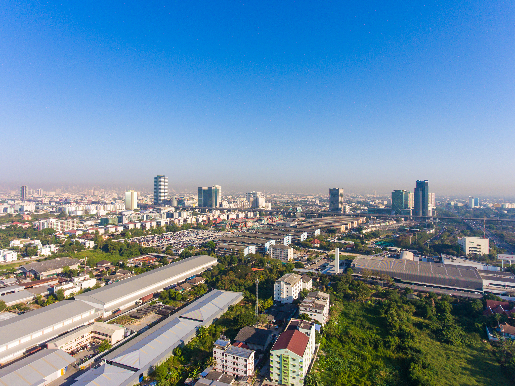 aerial view of suburban in bangkok