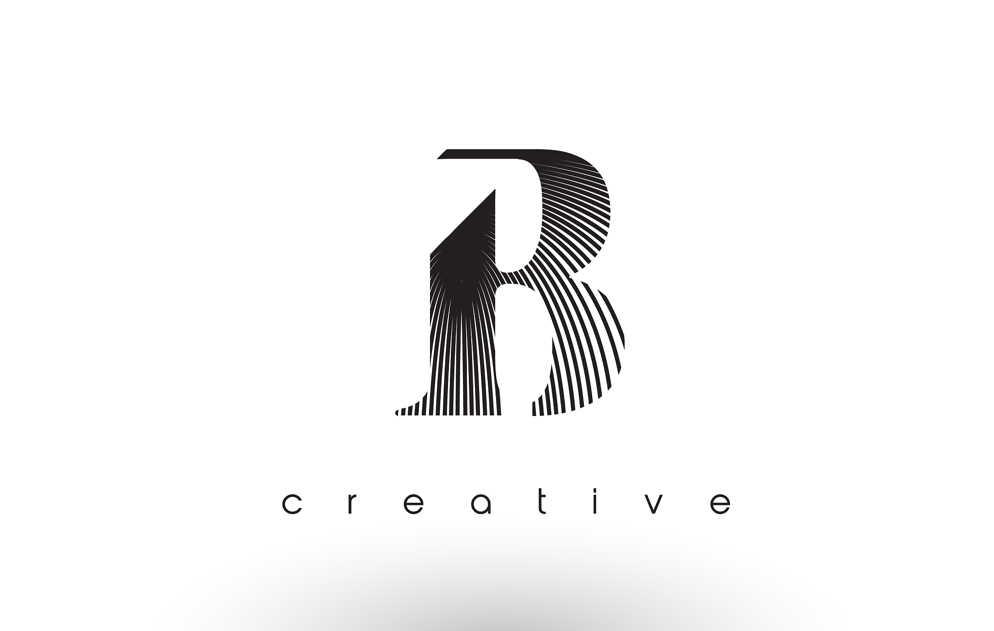 b logo design with multiple lines and black and