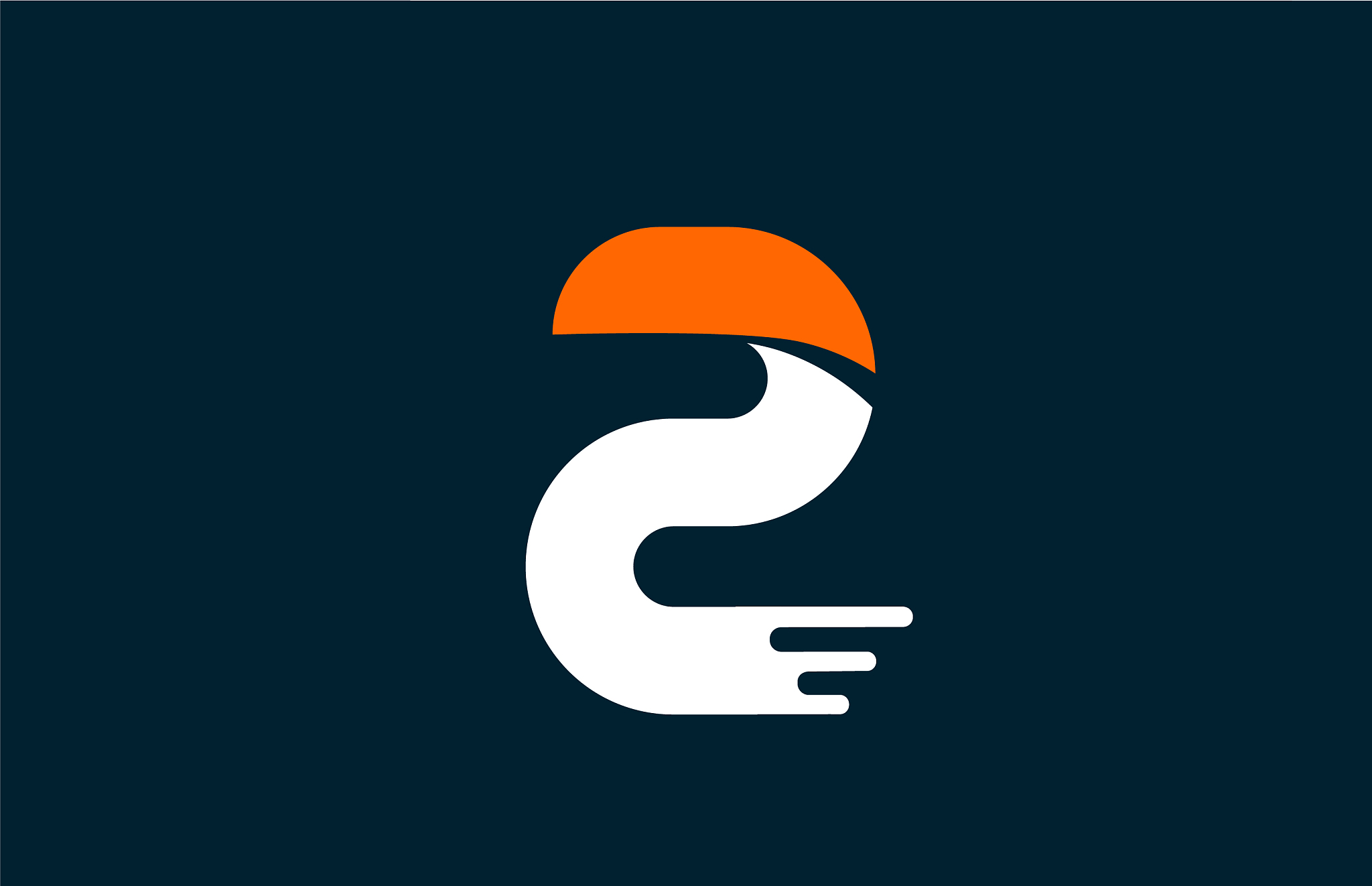 orange white creative number 2 logo icon for