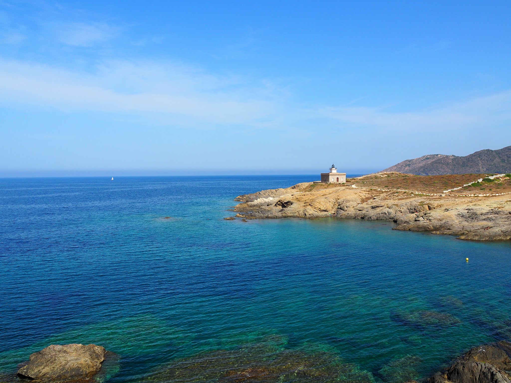 scenic view of sea against blue sky