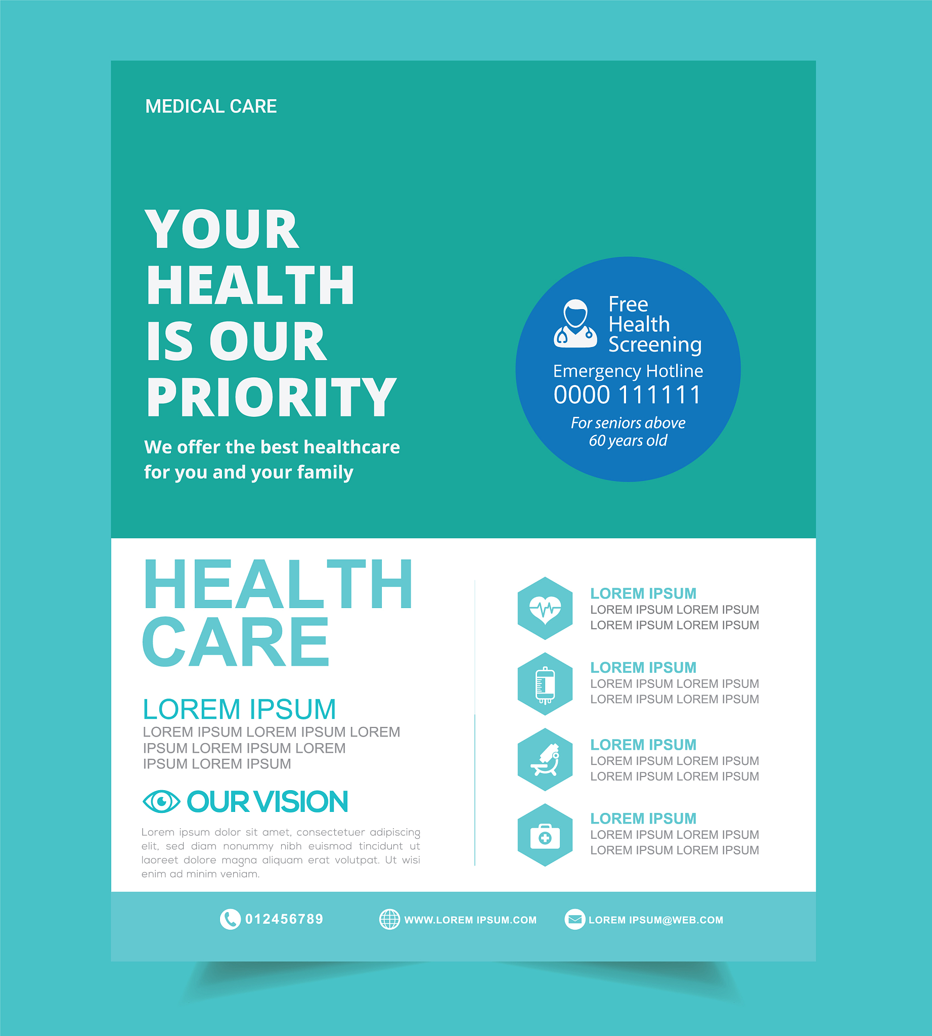 medical hospital health care cover a4 template