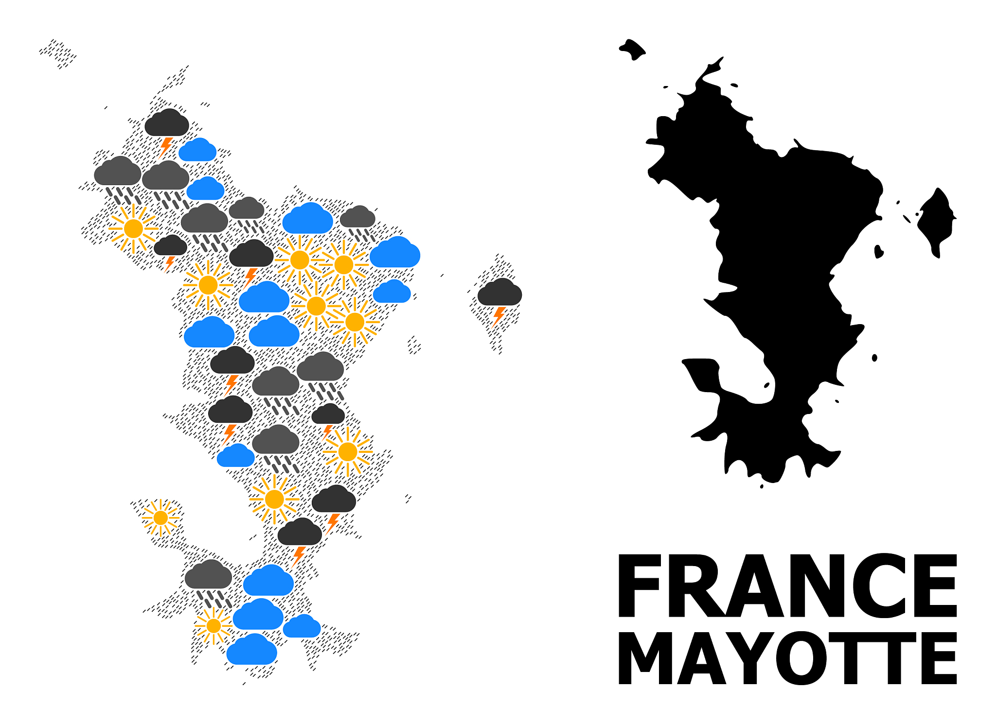 climate mosaic map mayotte islands