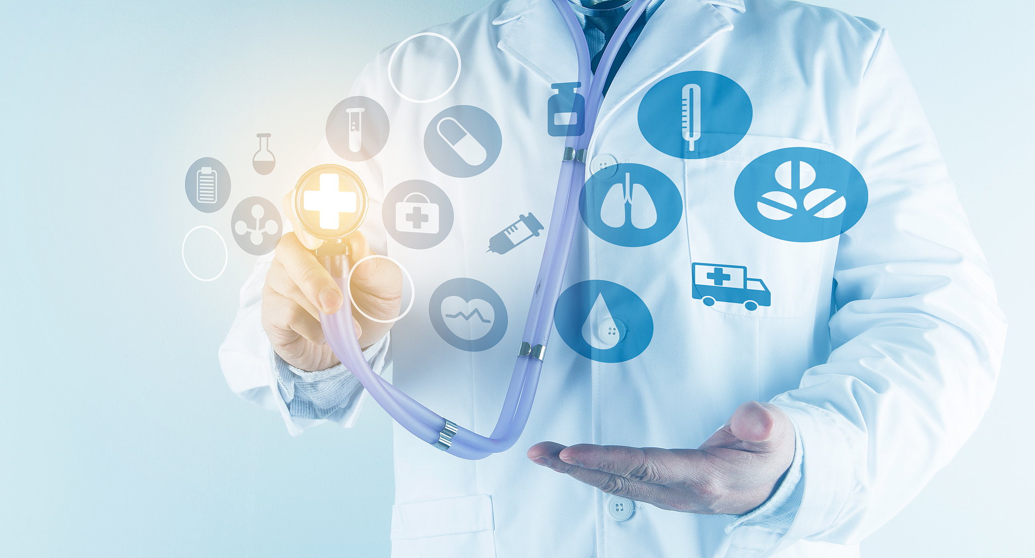 digital healthcare and network connection on hologram modern vir