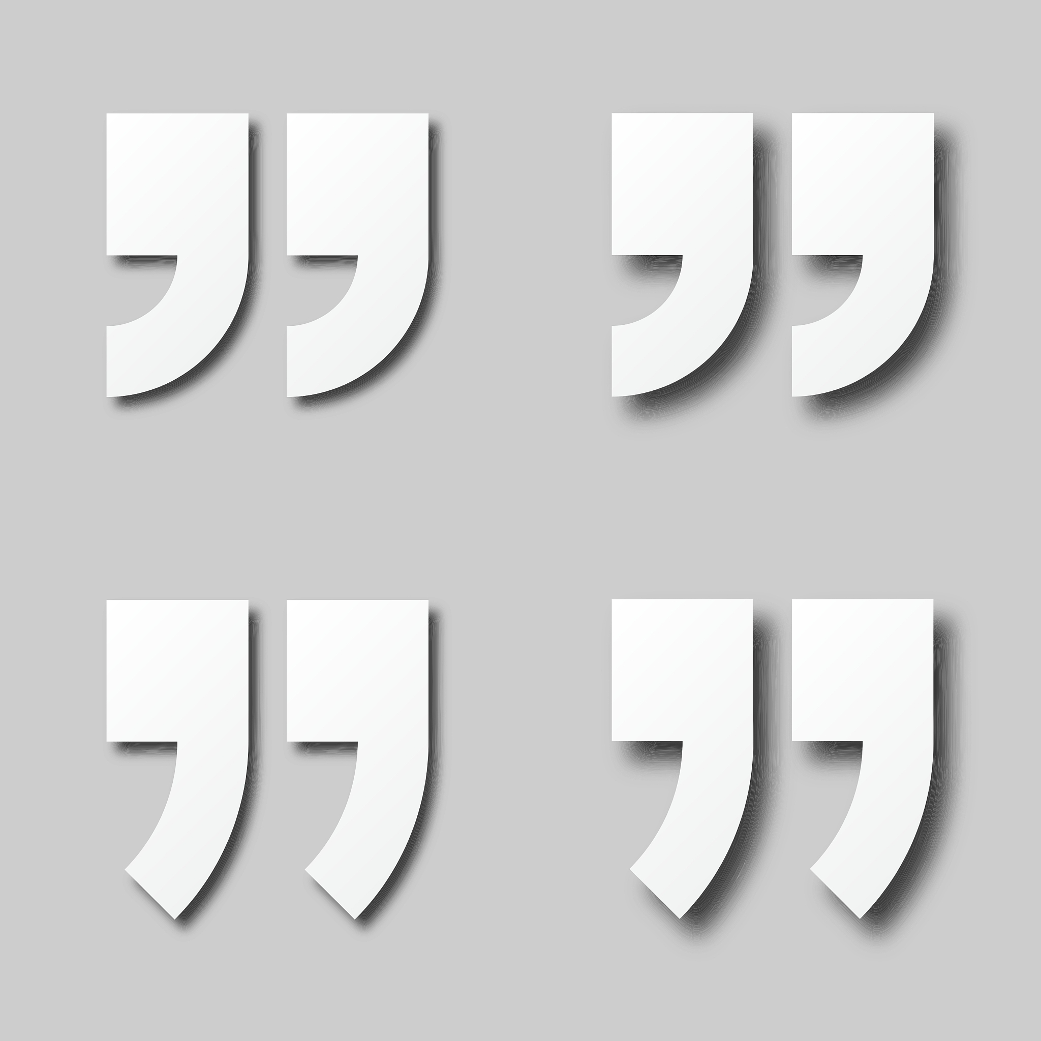 eps10 blank white paper quotation marks
