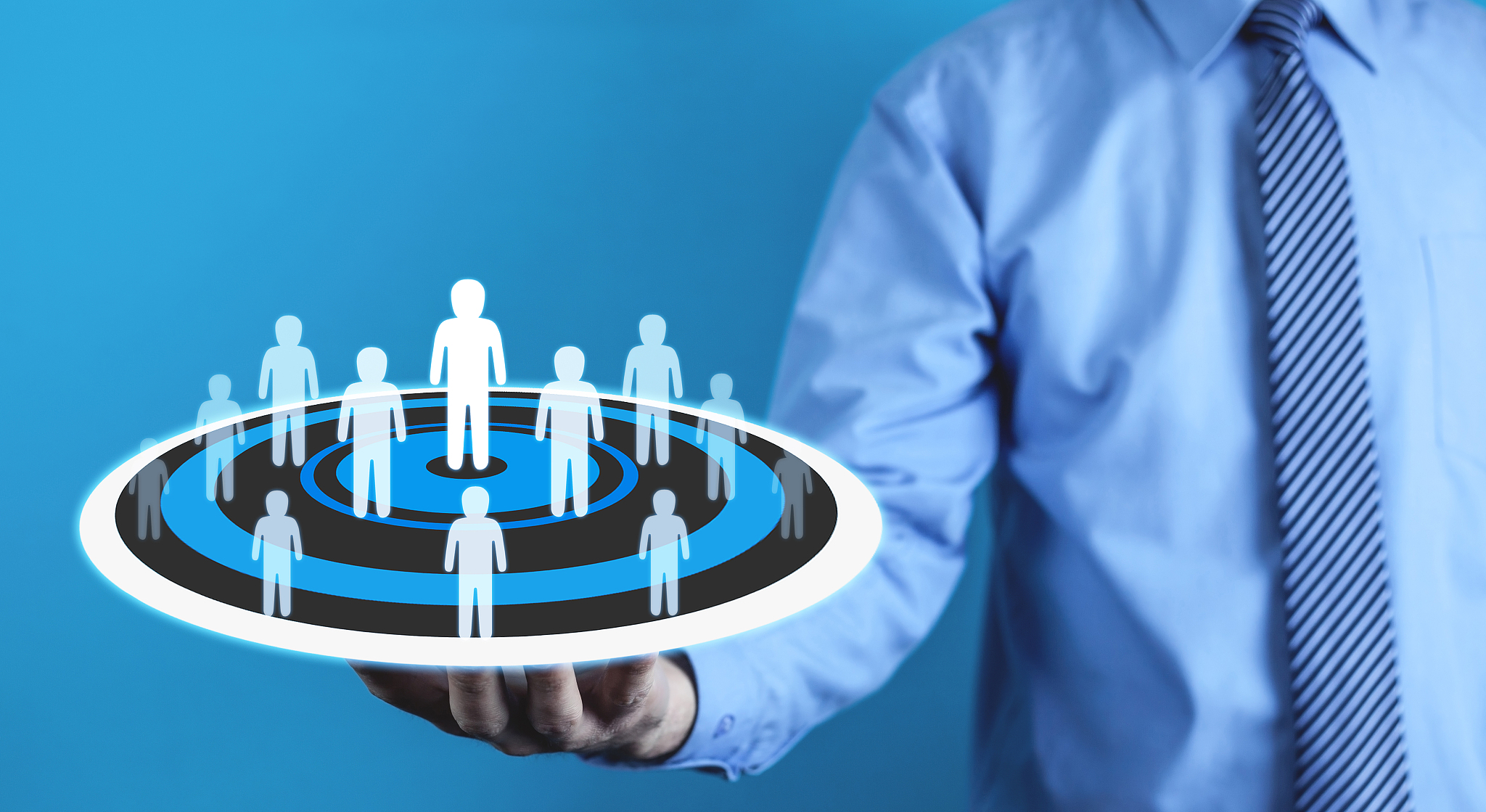 people team on target. concept of business, leadership, success,