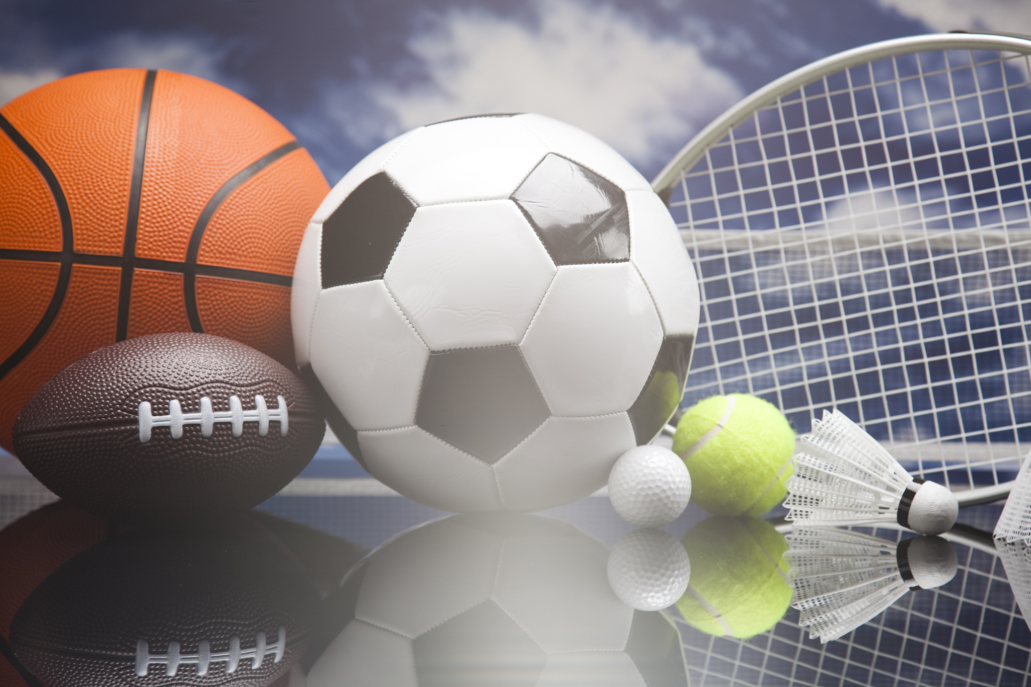 assorted sports equipment