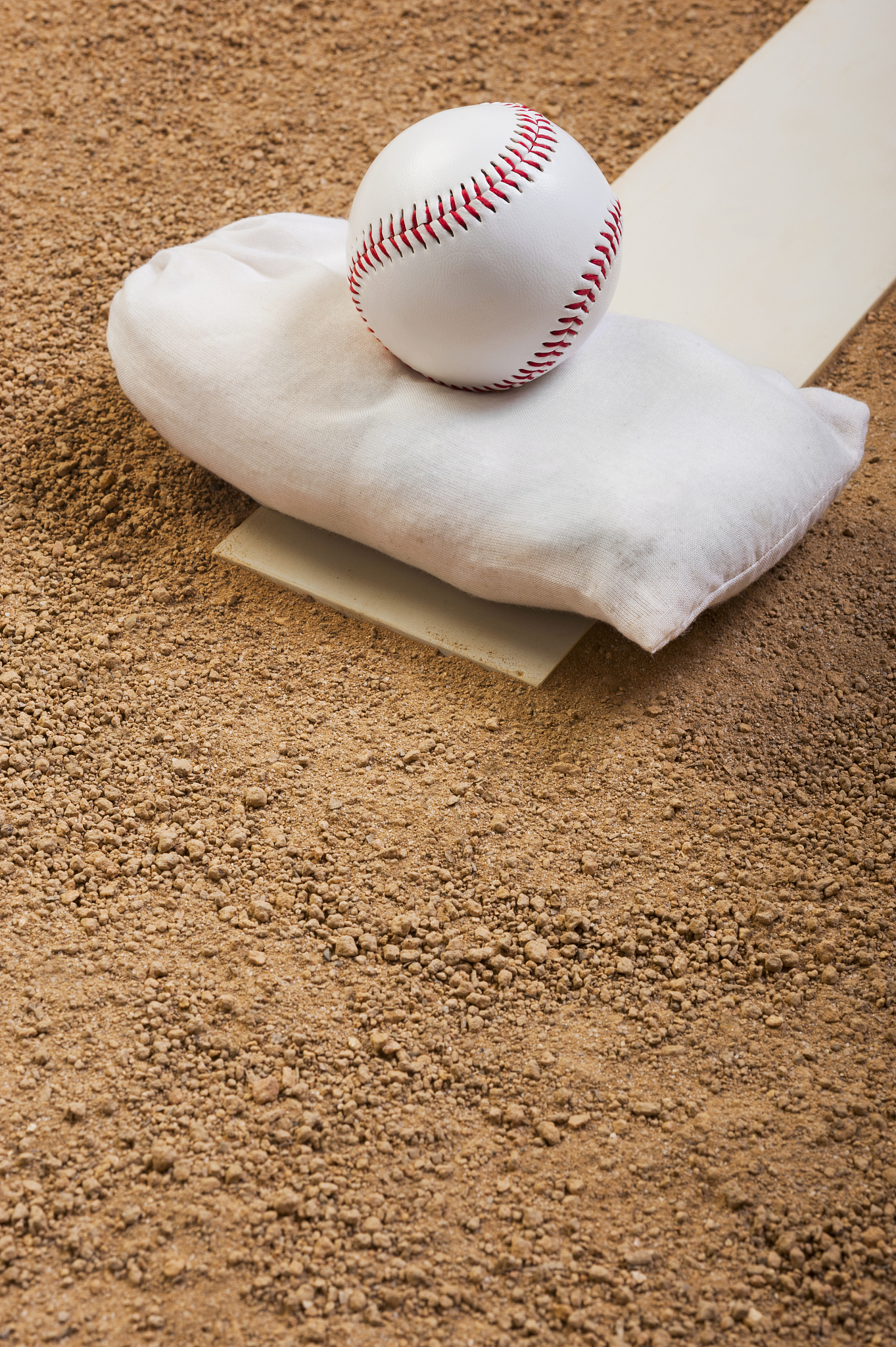baseball on a pitcher's mound