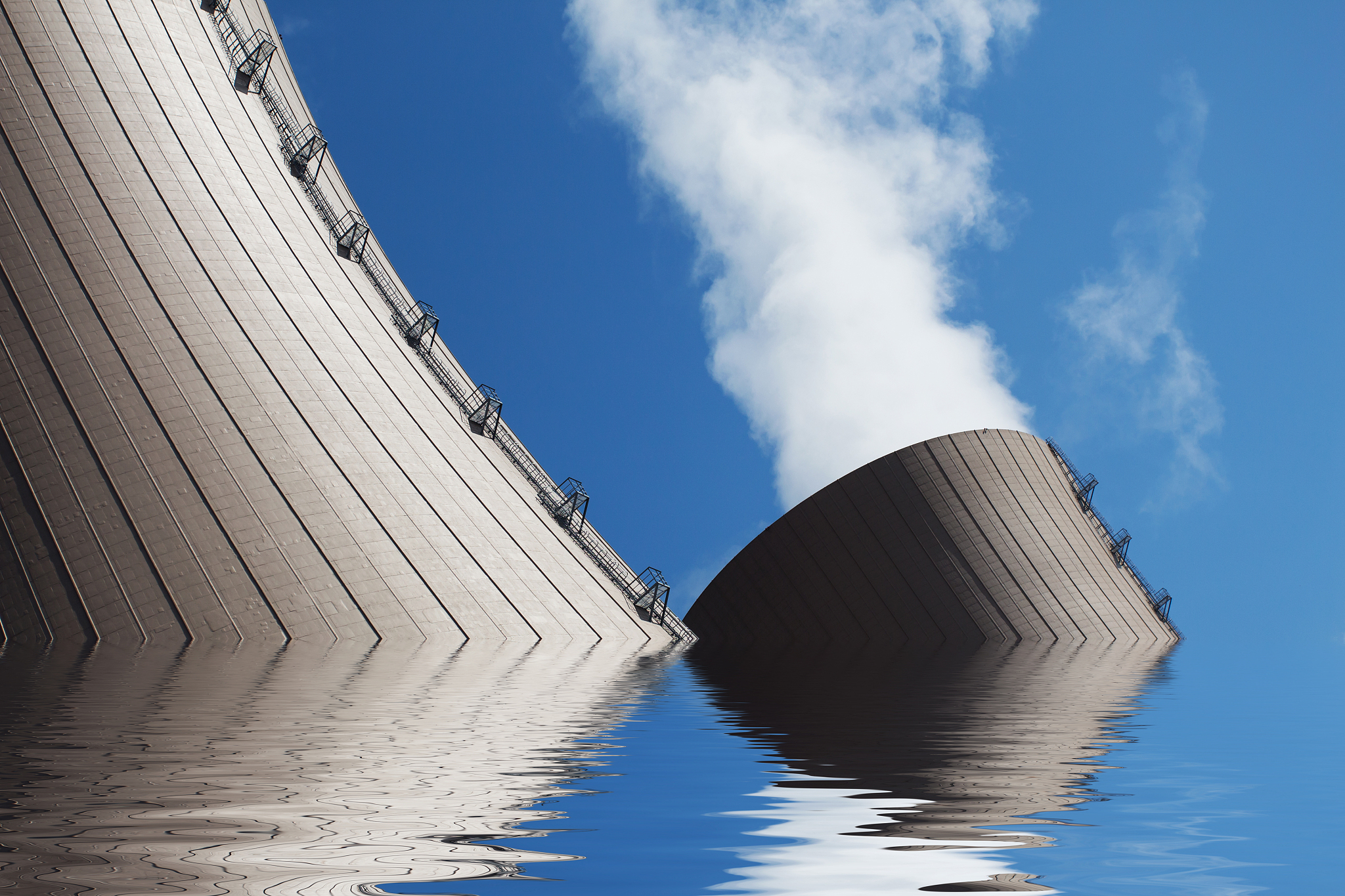 the flooded nuclear power plant