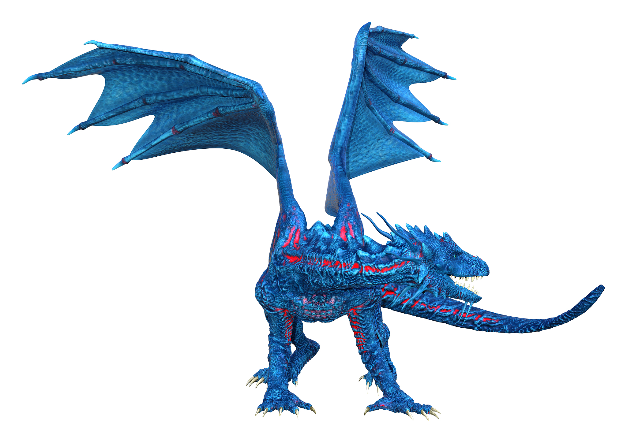 3d illustration fantasy dragon on white