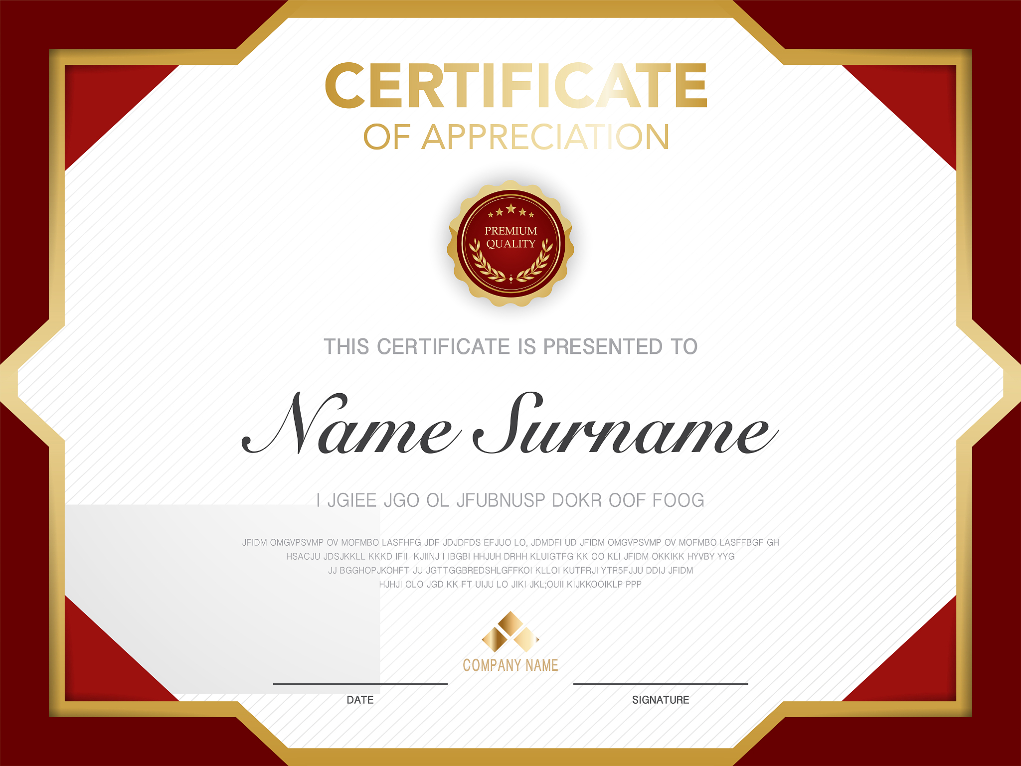 diploma certificate template red and gold color with luxury and 