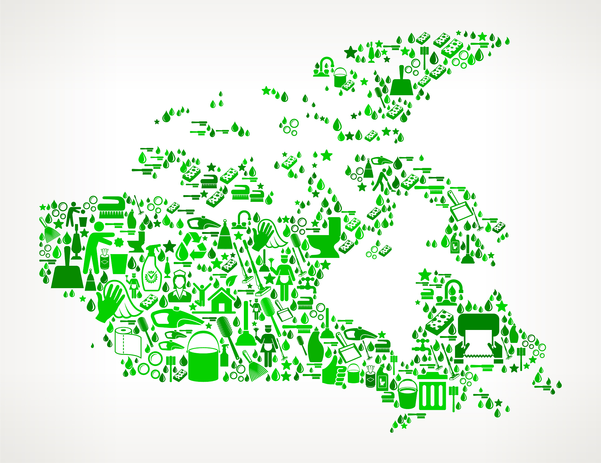 canada cleaning and chores vector icon pattern