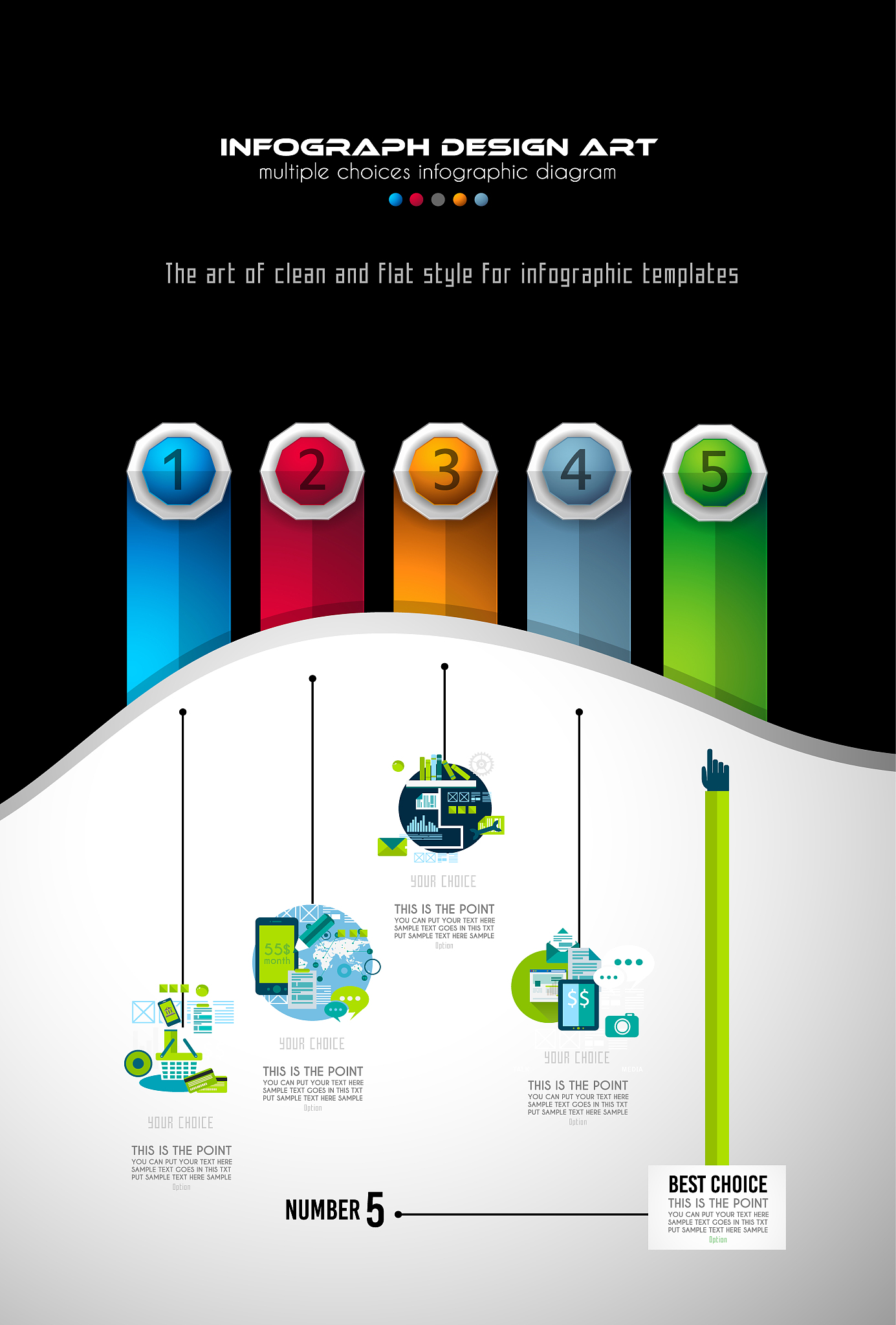 infograph brochure template with a lot of choices and a lot of i