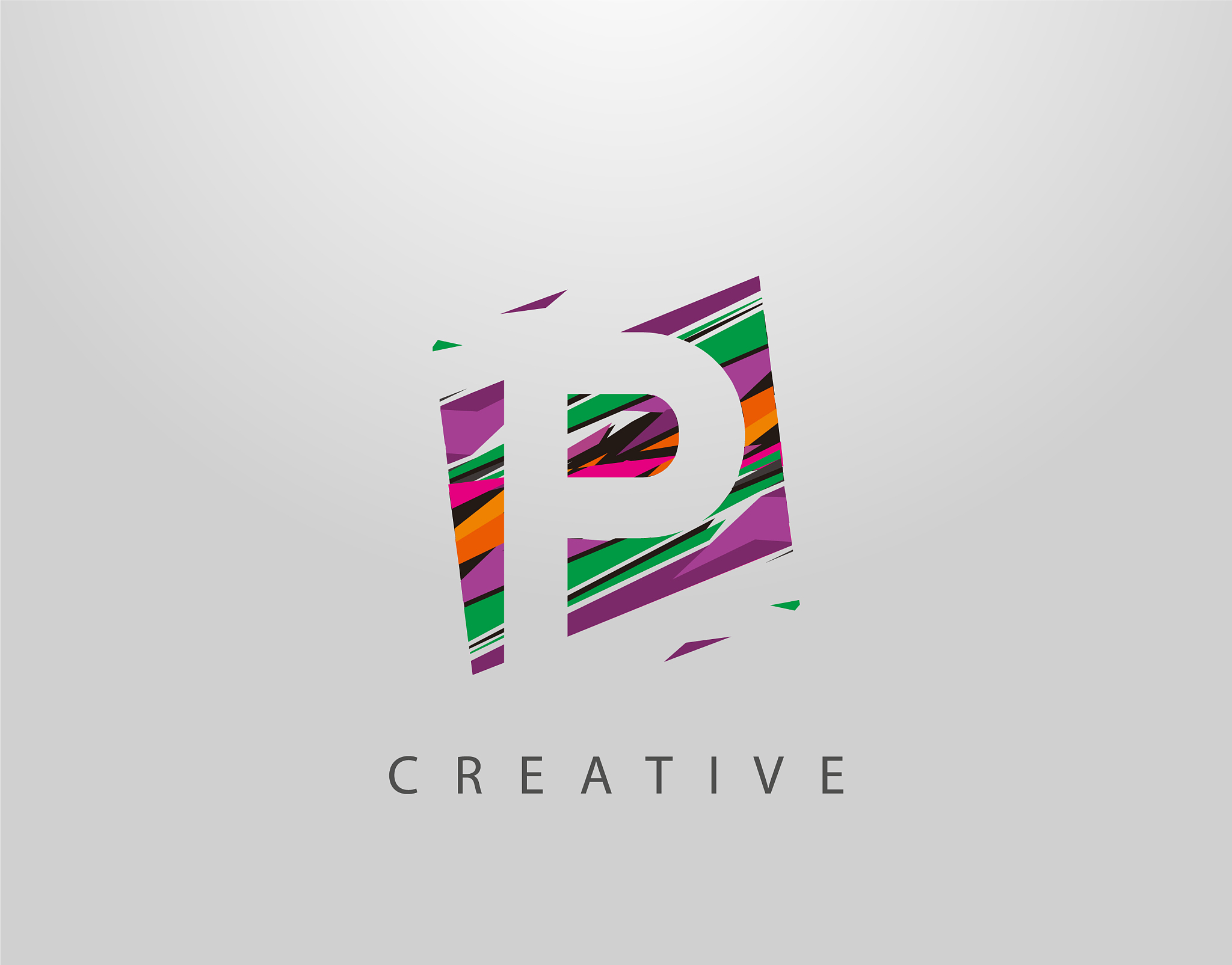 creative p letter logo modern abstract geometric