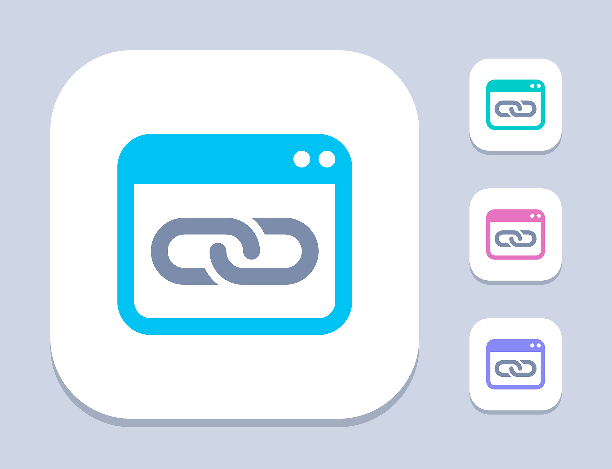 link in window - bright icons