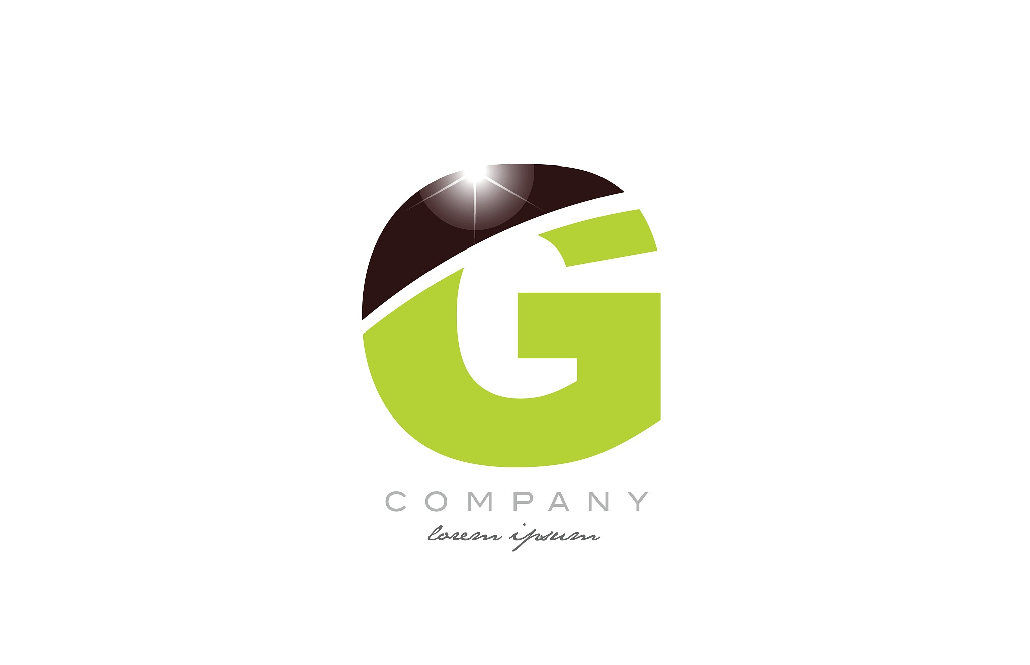 letter g alphabet in green and brown color for logo icon design