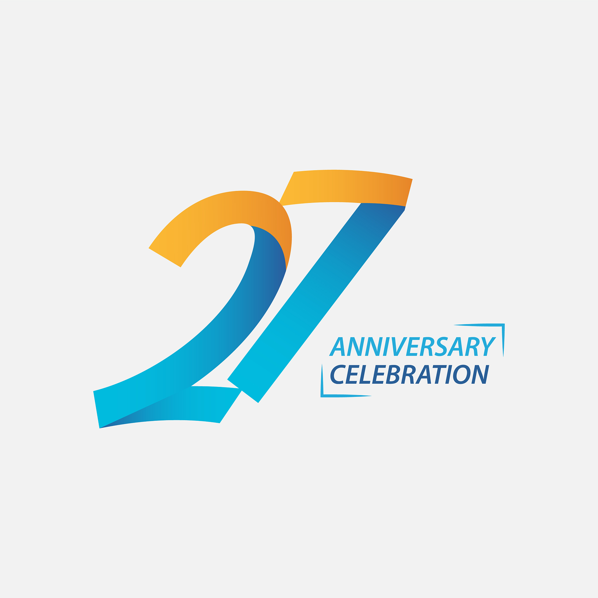 27 year anniversary celebration template design
