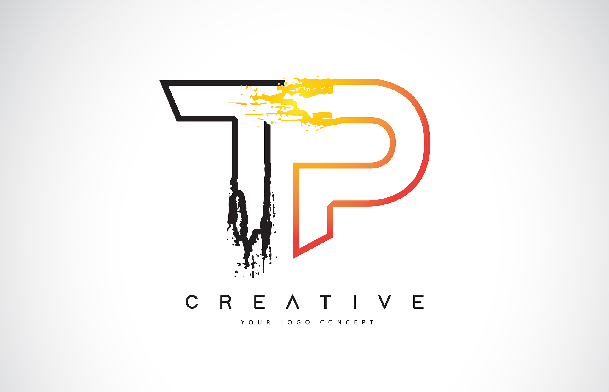 tp creative modern logo design with orange and